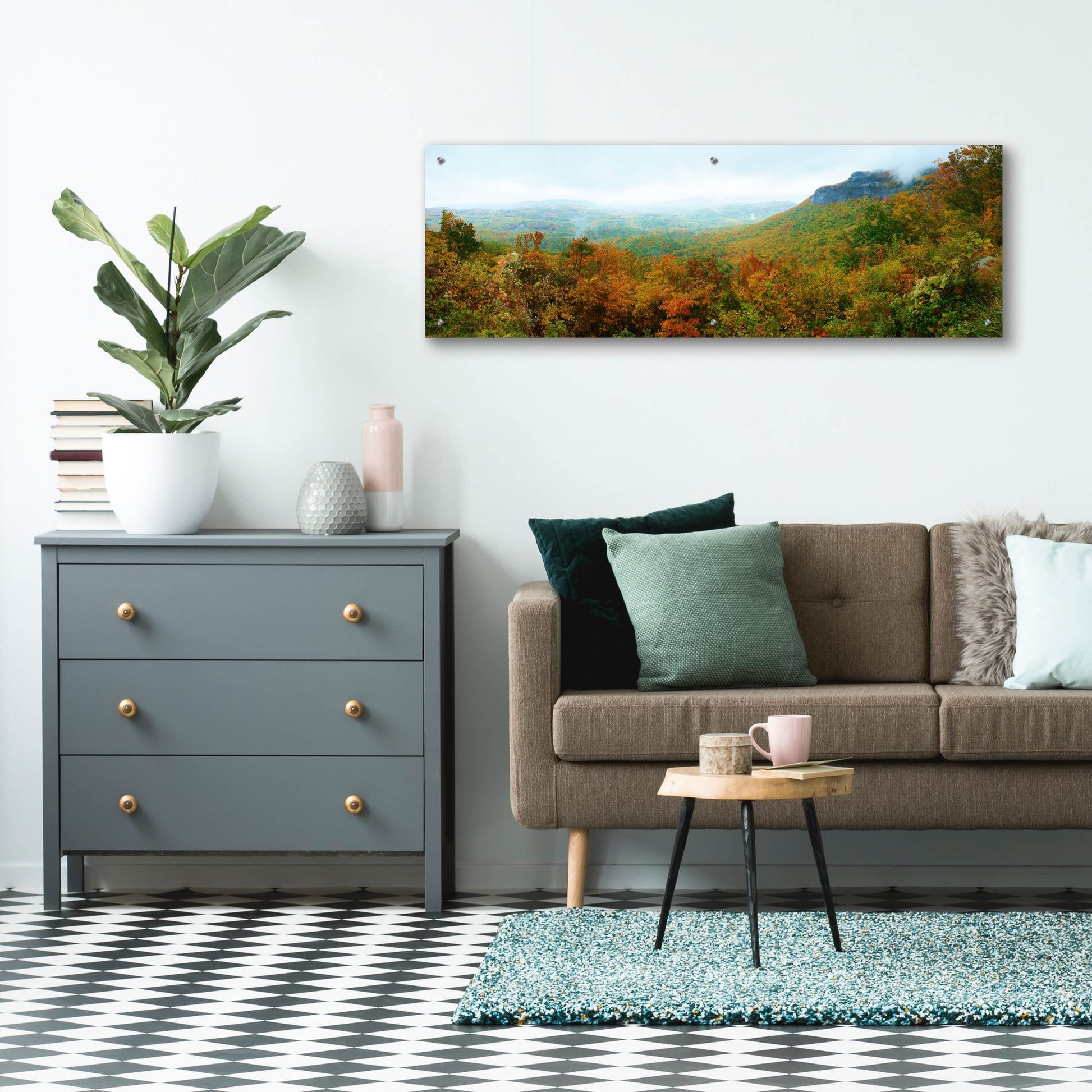 Epic Art 'Whiteside Overlook' by Steve Vaughn, Acrylic Glass Wall Art,48x16