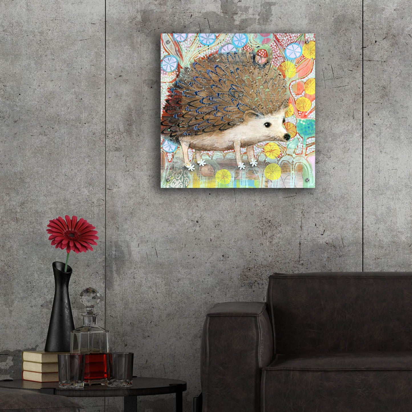 Epic Art 'Hedgie' by Judy Verhoeven, Acrylic Glass Wall Art,24x24