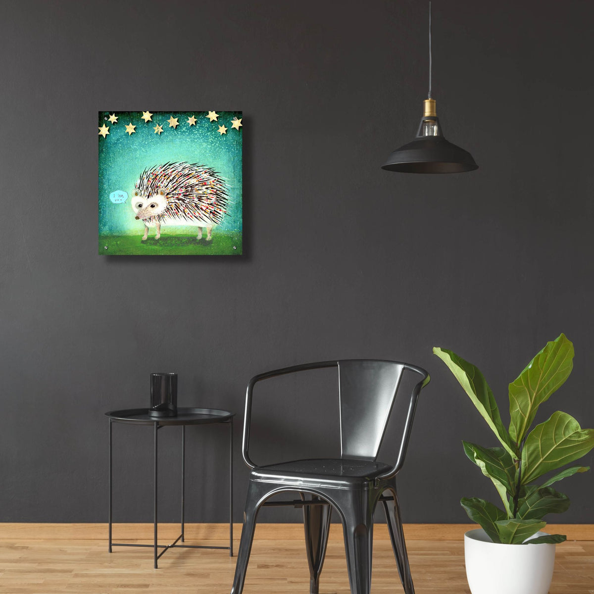 Epic Art 'Porcupine For Thomas' by Judy Verhoeven, Acrylic Glass Wall Art,24x24