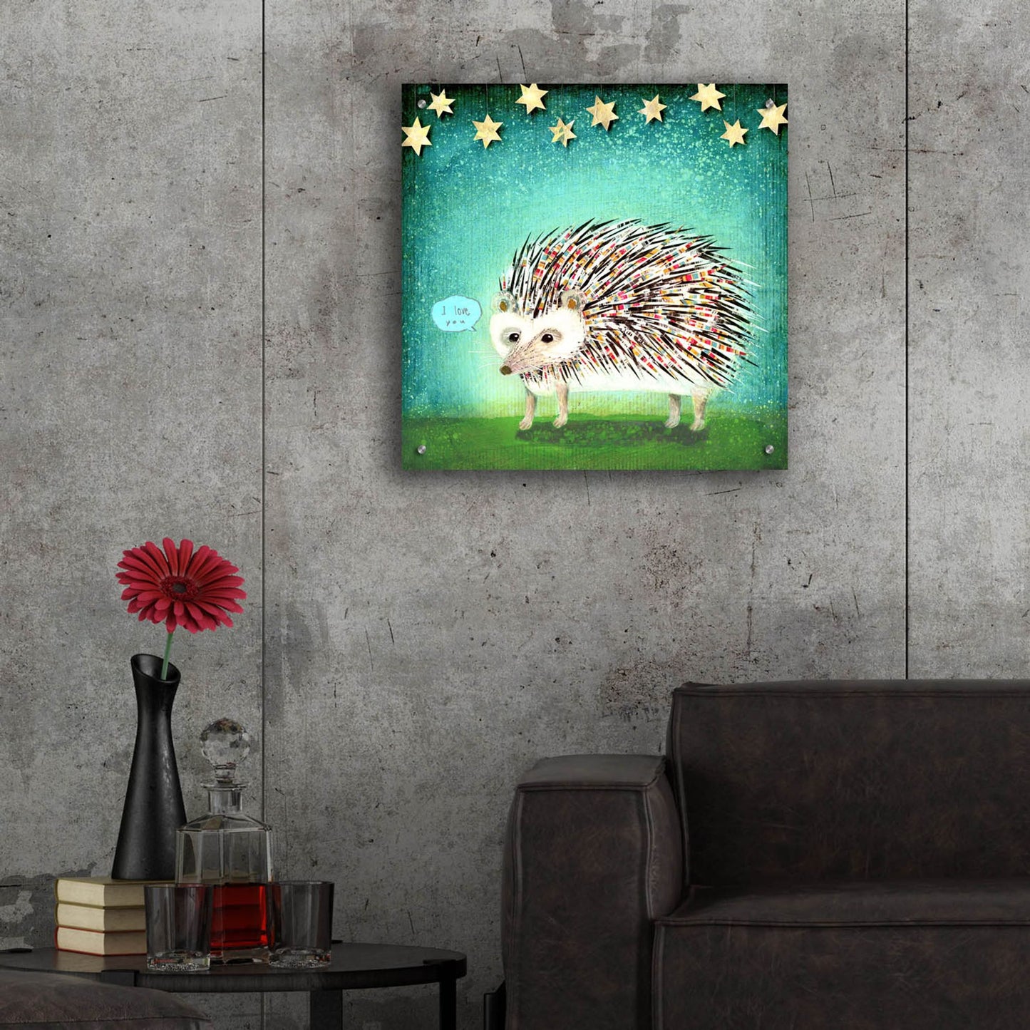 Epic Art 'Porcupine For Thomas' by Judy Verhoeven, Acrylic Glass Wall Art,24x24