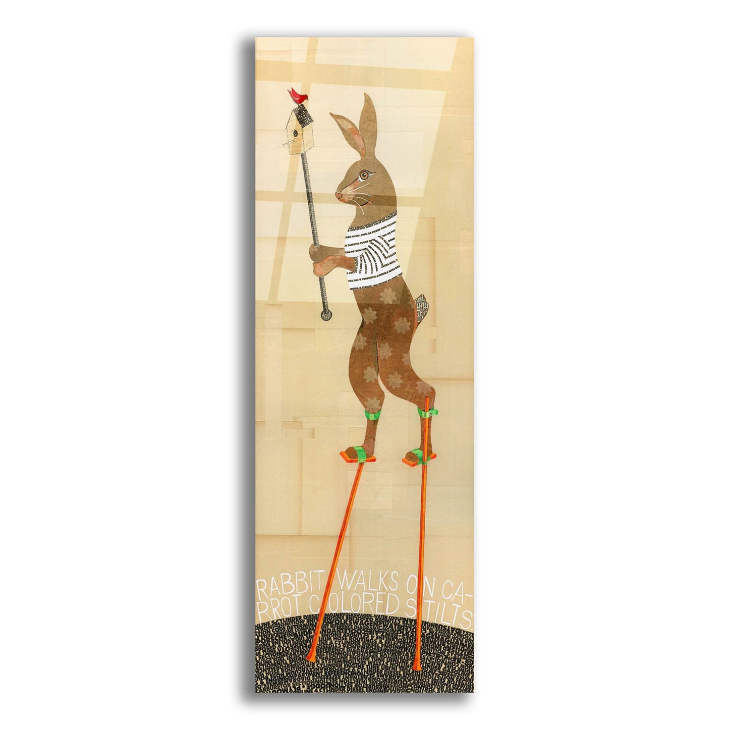 Epic Art 'Rabbit On Stilts' by Judy Verhoeven, Acrylic Glass Wall Art