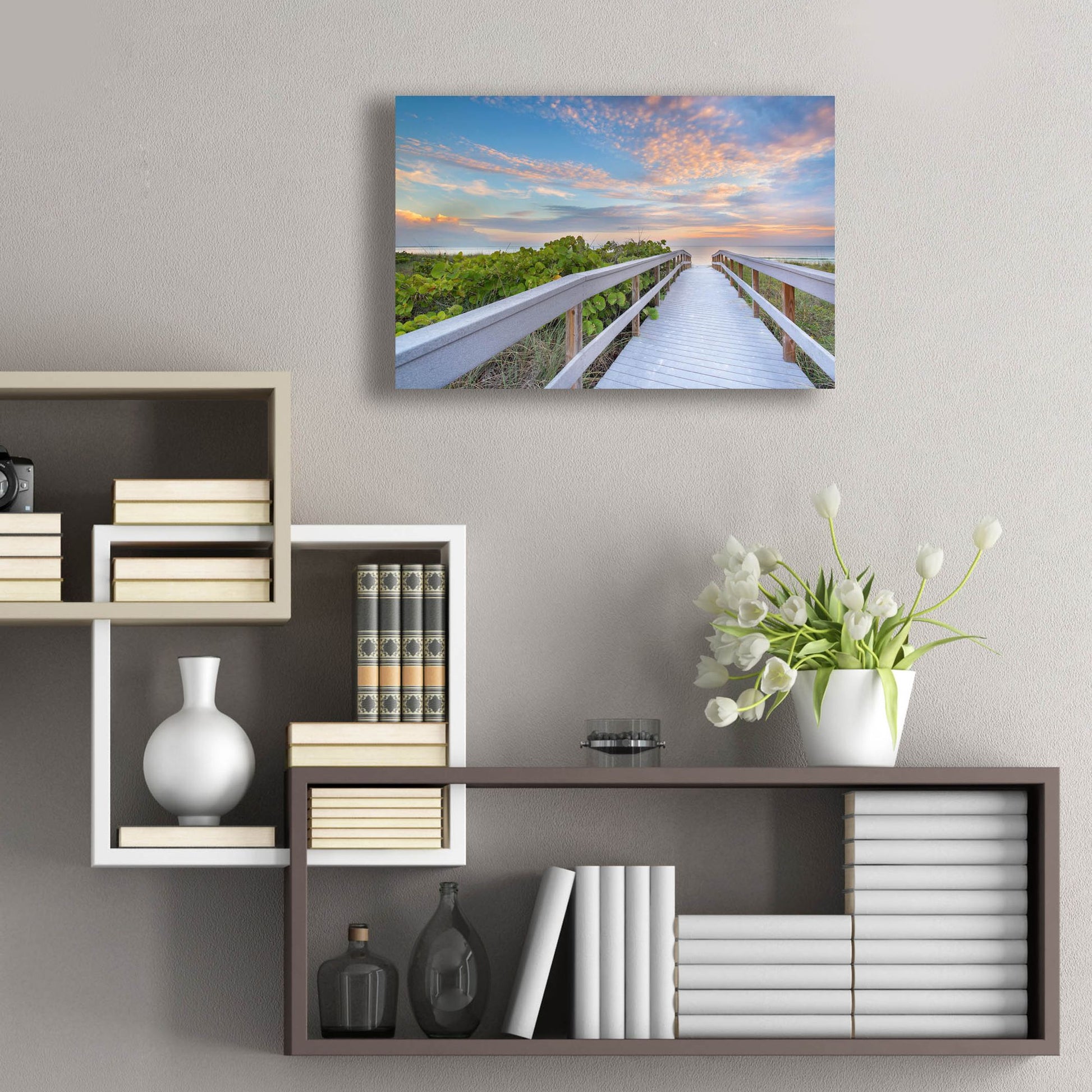 Epic Art 'The Walk To Sunset Beach' by Andrew Vernon, Acrylic Glass Wall Art,24x16