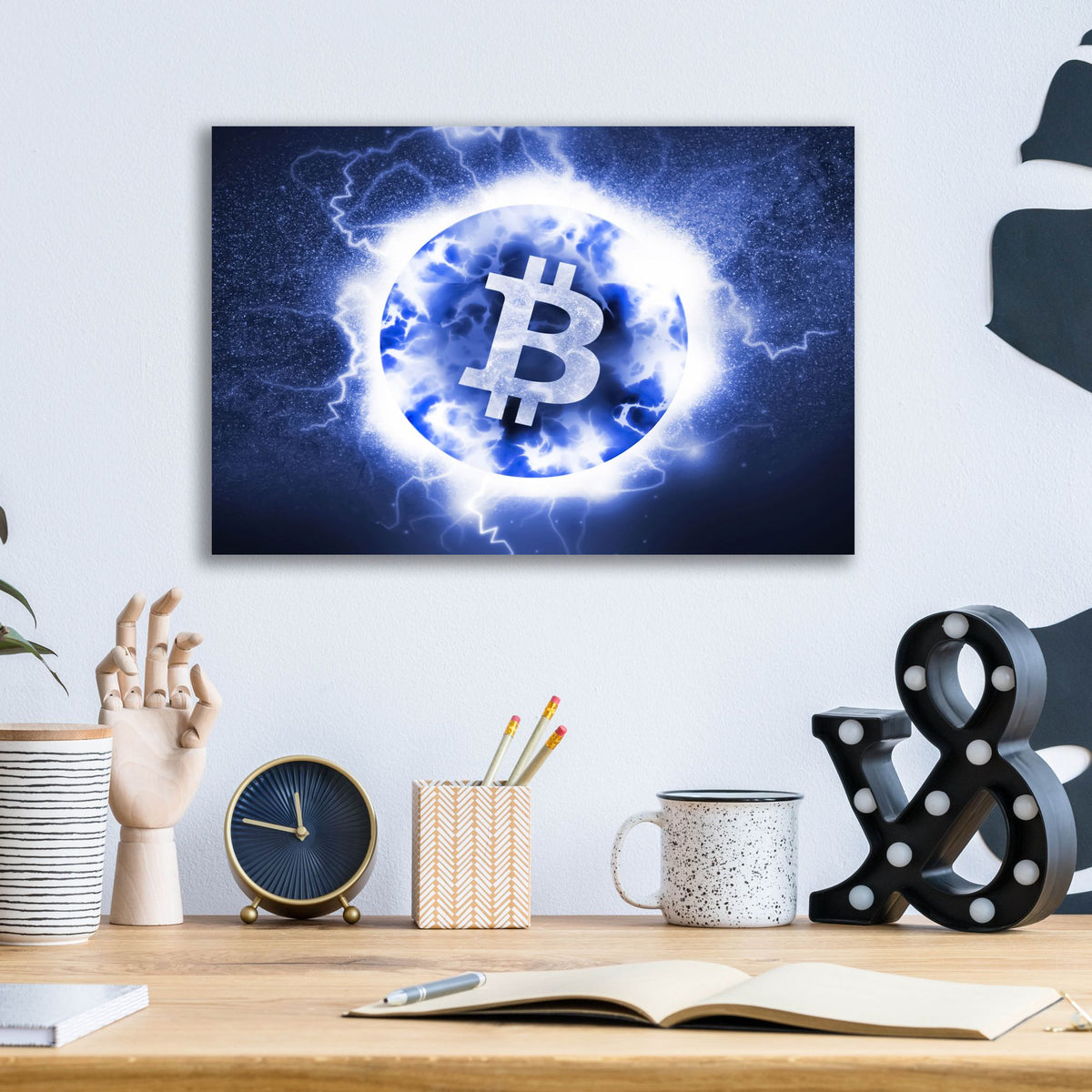 Epic Art 'Crypto Eclipse Bitcoin Btc' by Epic Portfolio, Acrylic Glass Wall Art,16x12