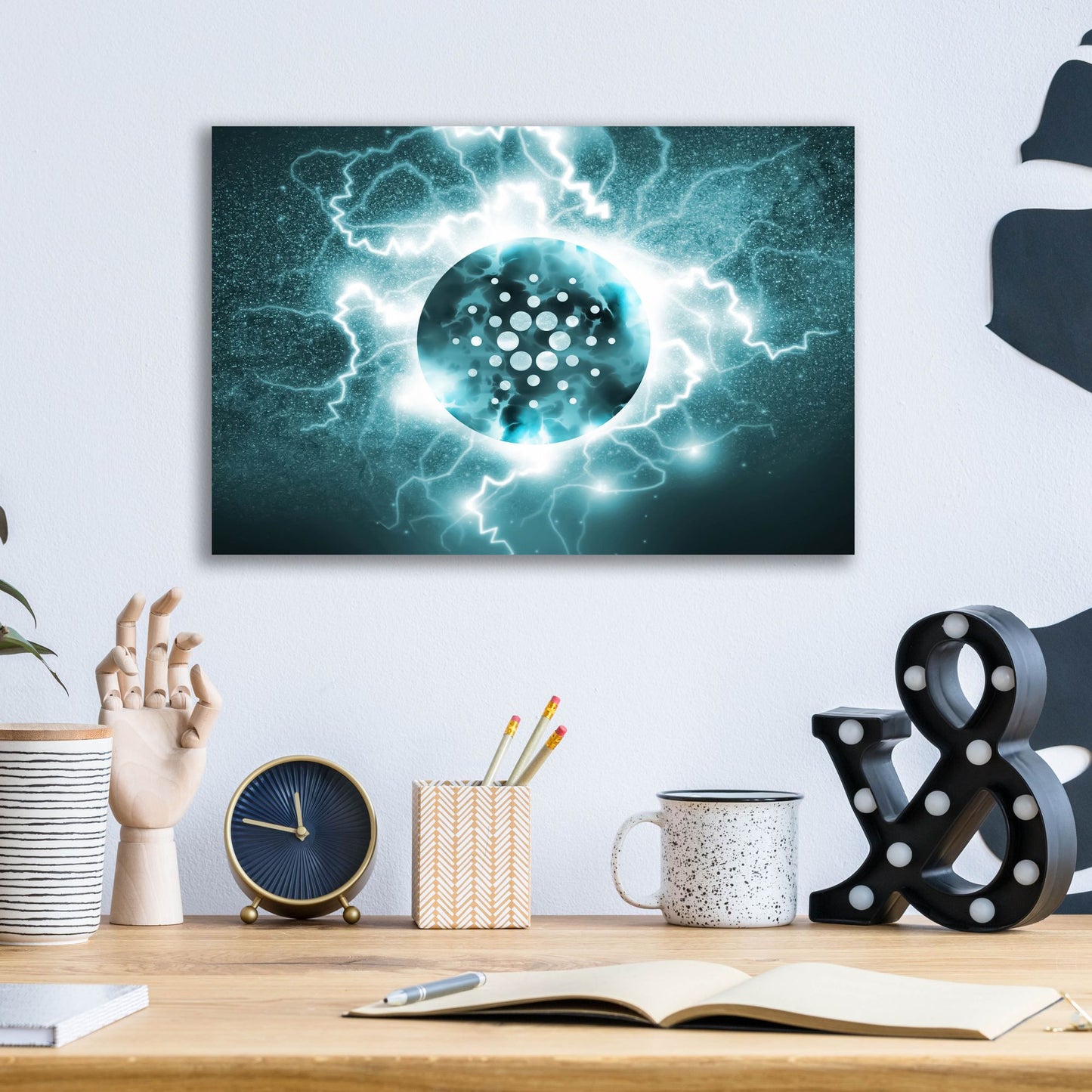 Epic Art 'Crypto Eclipse Cardano Ada' by Epic Portfolio, Acrylic Glass Wall Art,16x12