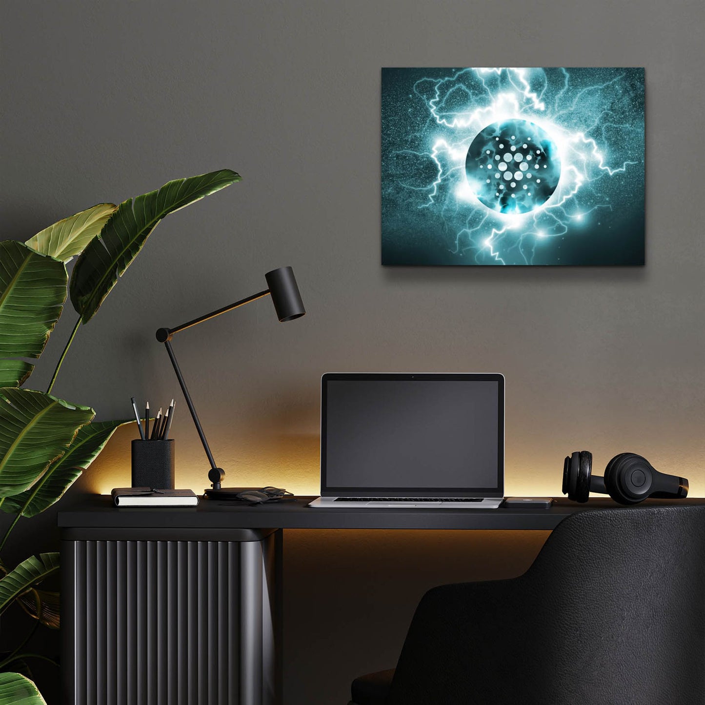 Epic Art 'Crypto Eclipse Cardano Ada' by Epic Portfolio, Acrylic Glass Wall Art,16x12