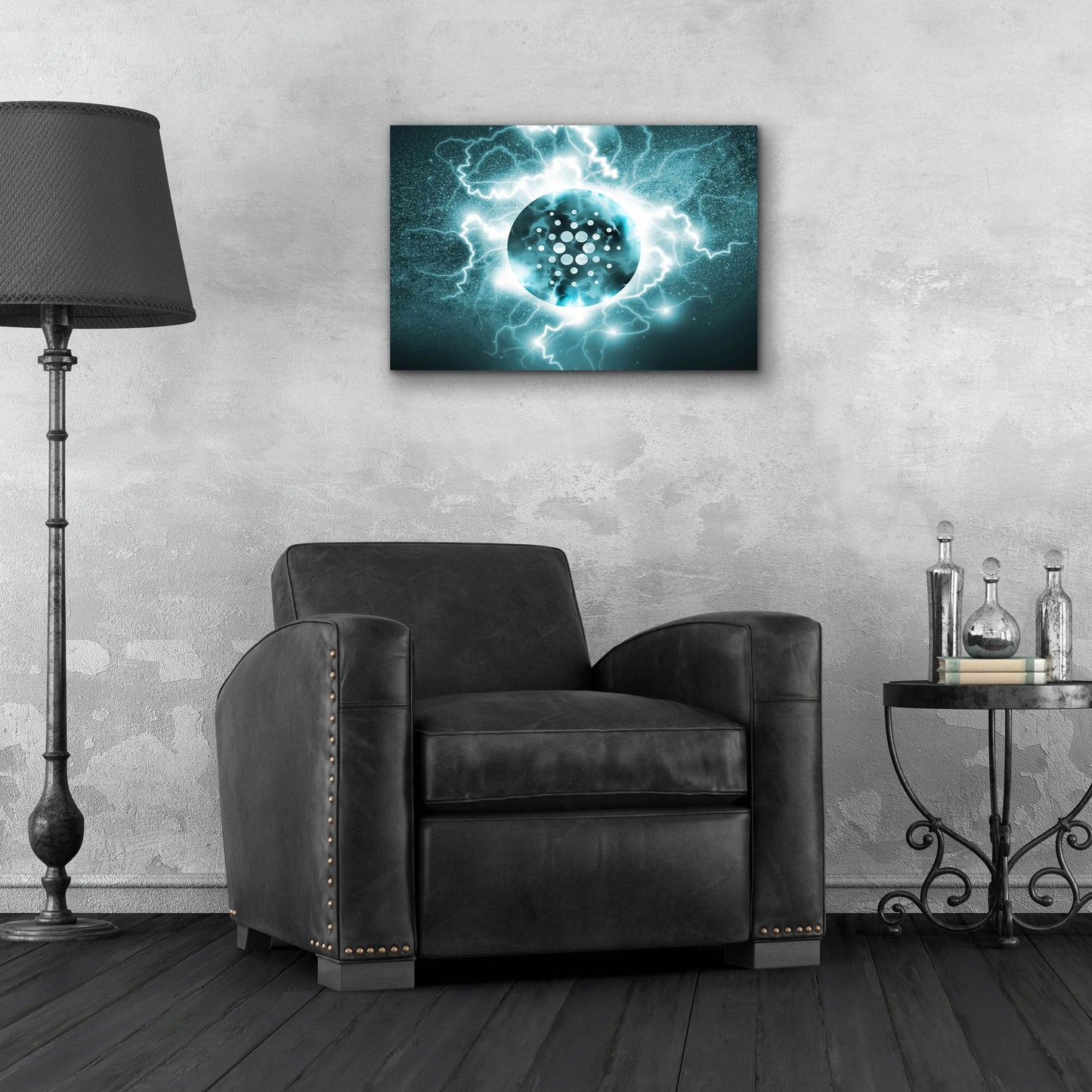 Epic Art 'Crypto Eclipse Cardano Ada' by Epic Portfolio, Acrylic Glass Wall Art,24x16