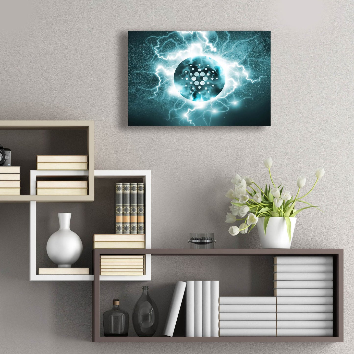 Epic Art 'Crypto Eclipse Cardano Ada' by Epic Portfolio, Acrylic Glass Wall Art,24x16