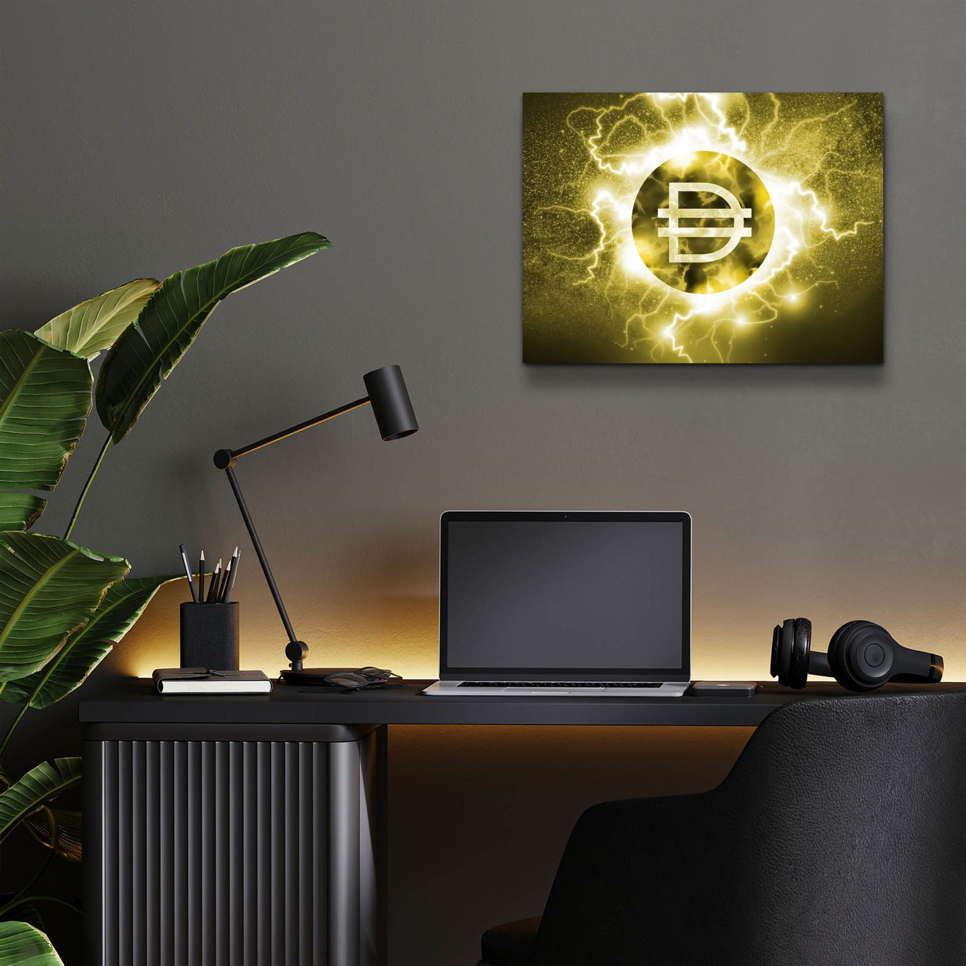 Epic Art 'Crypto Eclipse Dai' by Epic Portfolio, Acrylic Glass Wall Art,16x12