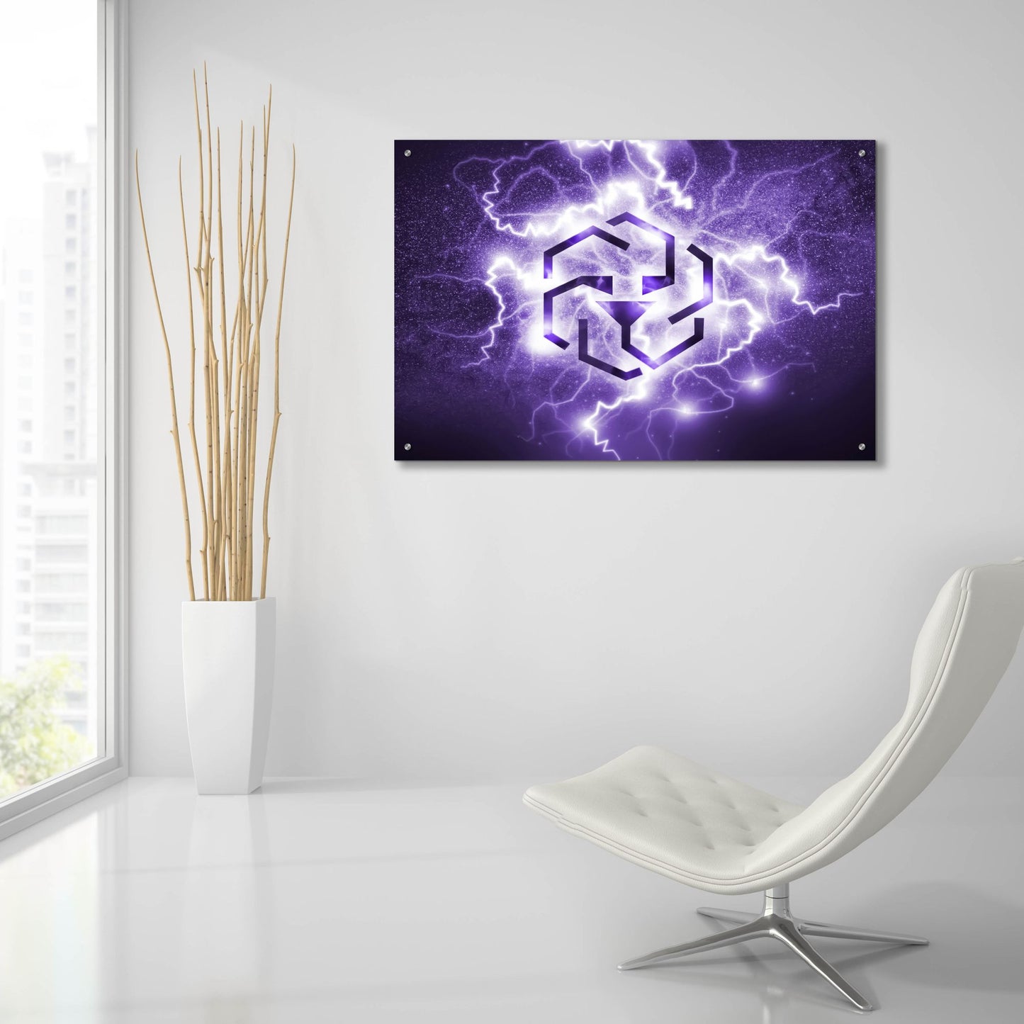 Epic Art 'Crypto Eclipse Leo' by Epic Portfolio, Acrylic Glass Wall Art,36x24