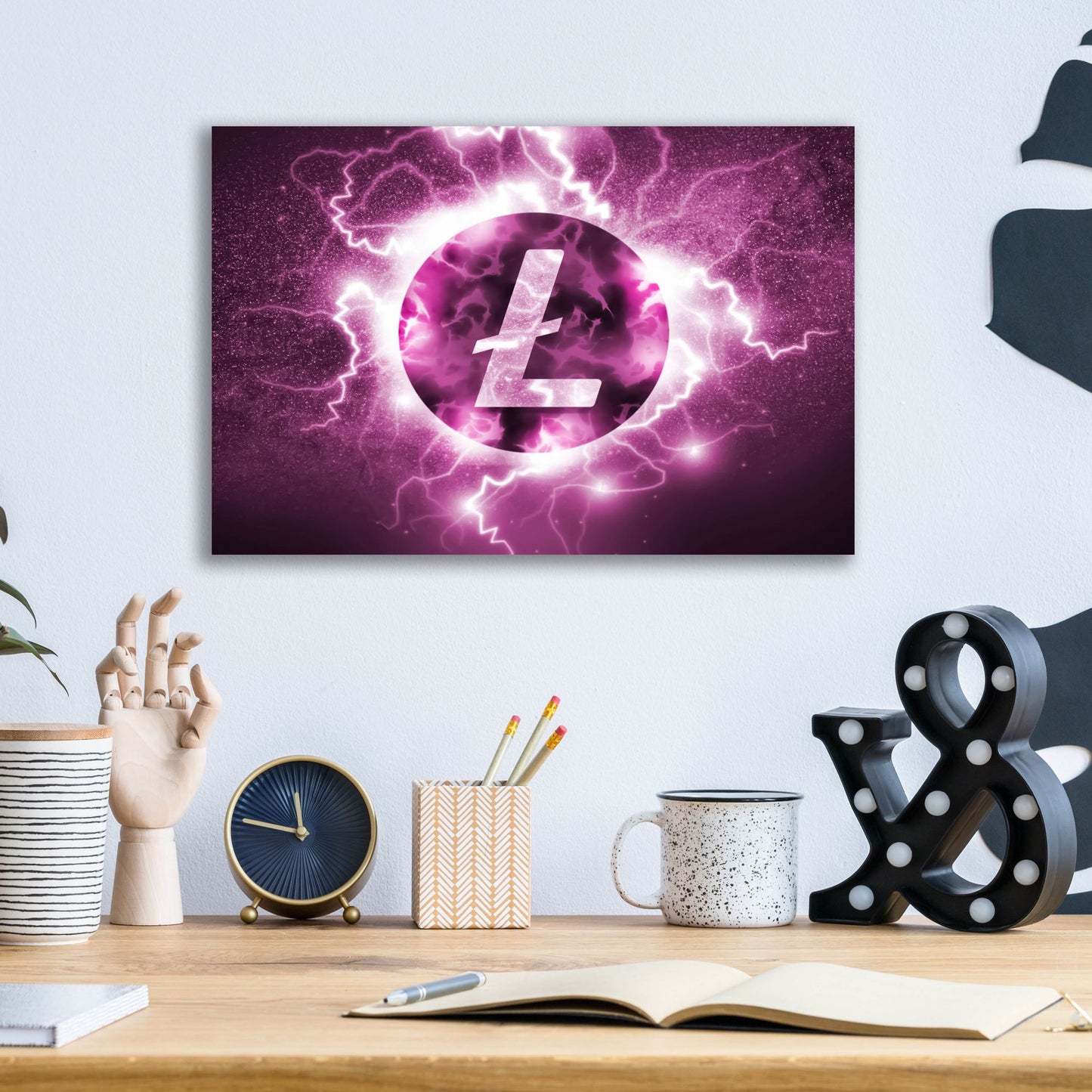 Epic Art 'Crypto Eclipse Litecoin Ltc' by Epic Portfolio, Acrylic Glass Wall Art,16x12