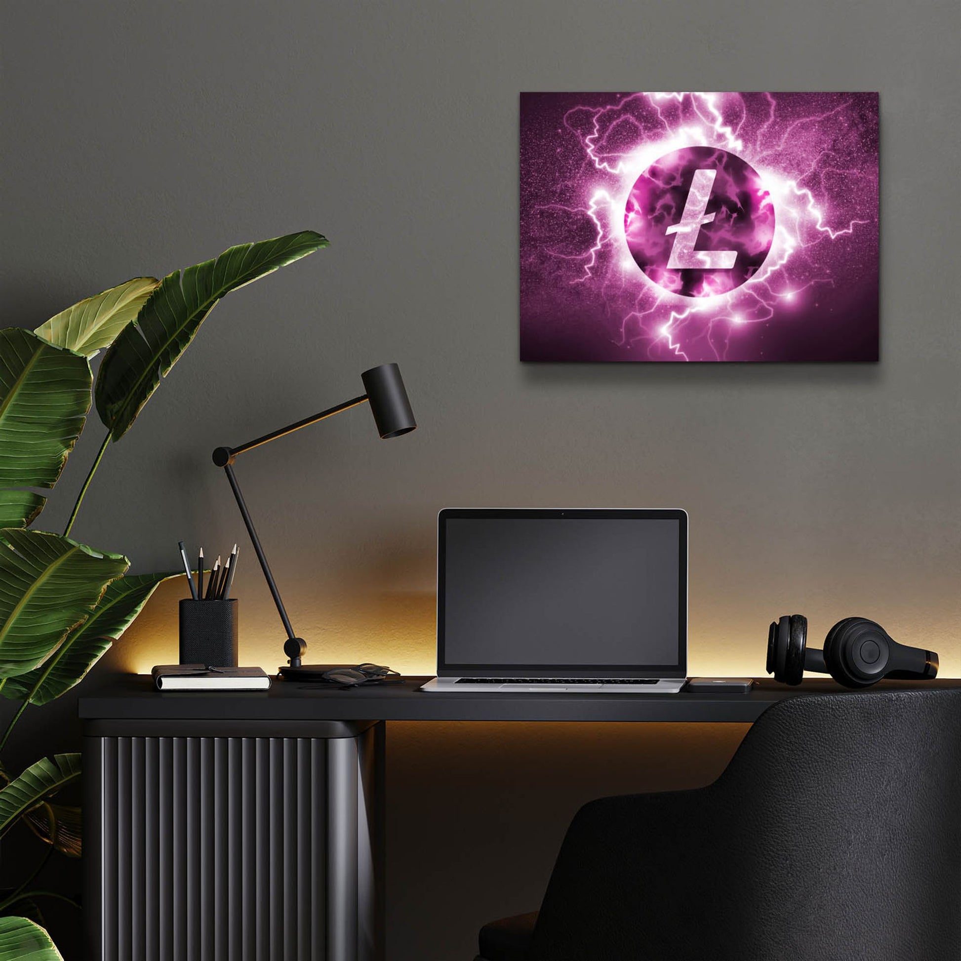 Epic Art 'Crypto Eclipse Litecoin Ltc' by Epic Portfolio, Acrylic Glass Wall Art,16x12