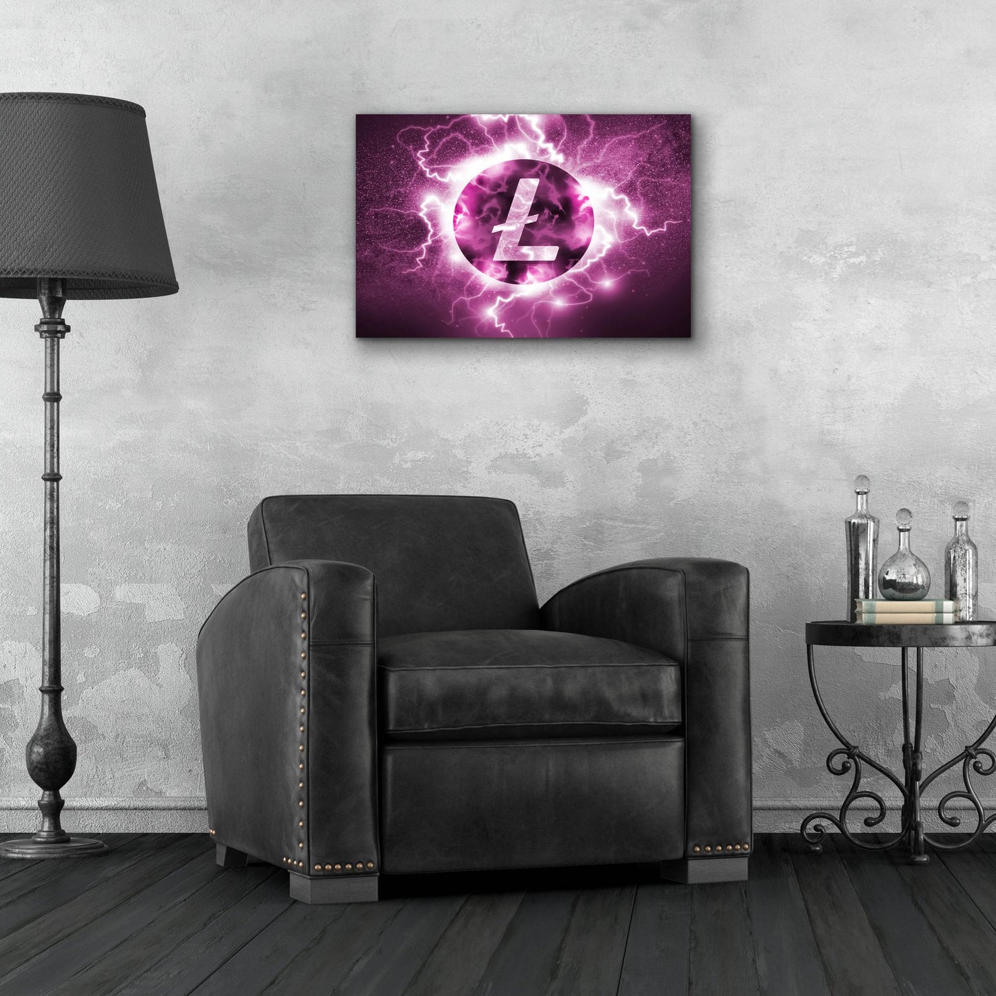 Epic Art 'Crypto Eclipse Litecoin Ltc' by Epic Portfolio, Acrylic Glass Wall Art,24x16