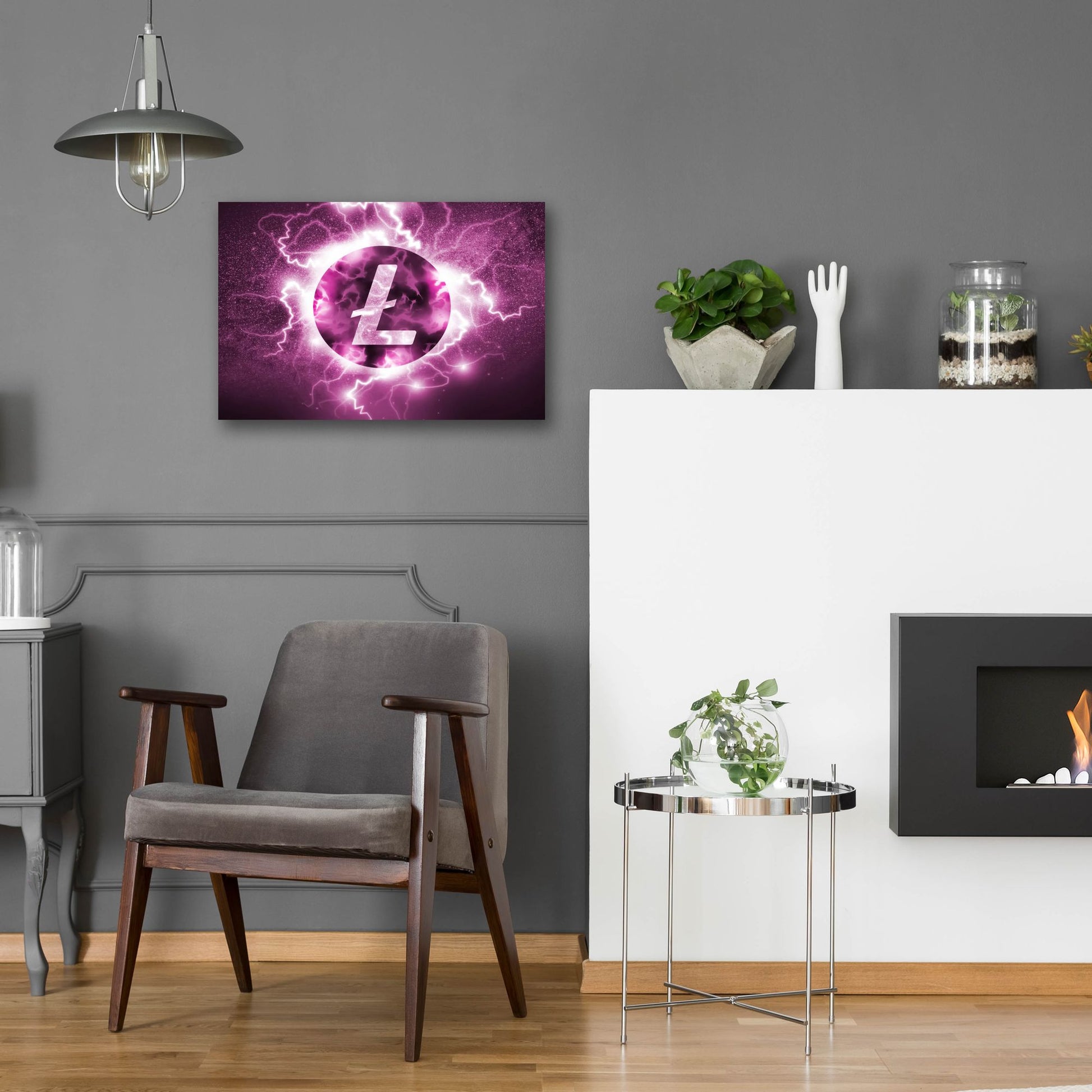 Epic Art 'Crypto Eclipse Litecoin Ltc' by Epic Portfolio, Acrylic Glass Wall Art,24x16