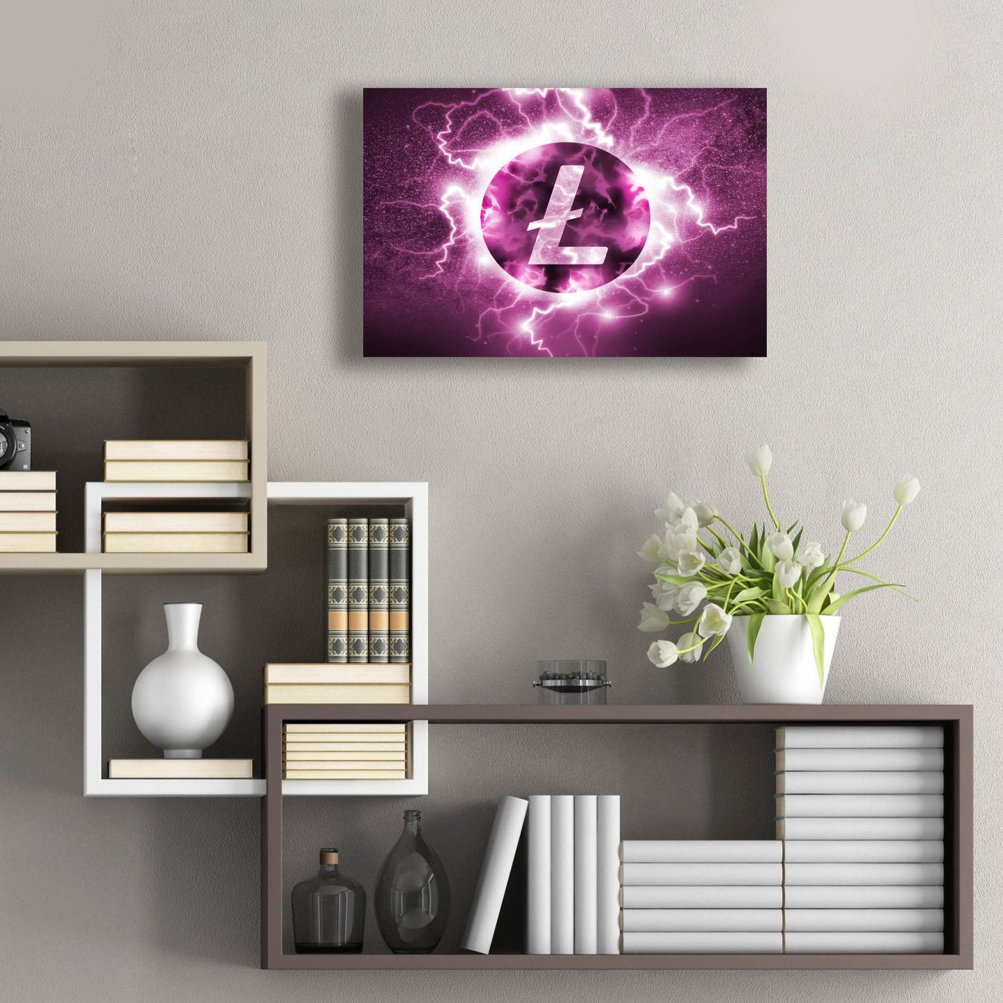 Epic Art 'Crypto Eclipse Litecoin Ltc' by Epic Portfolio, Acrylic Glass Wall Art,24x16