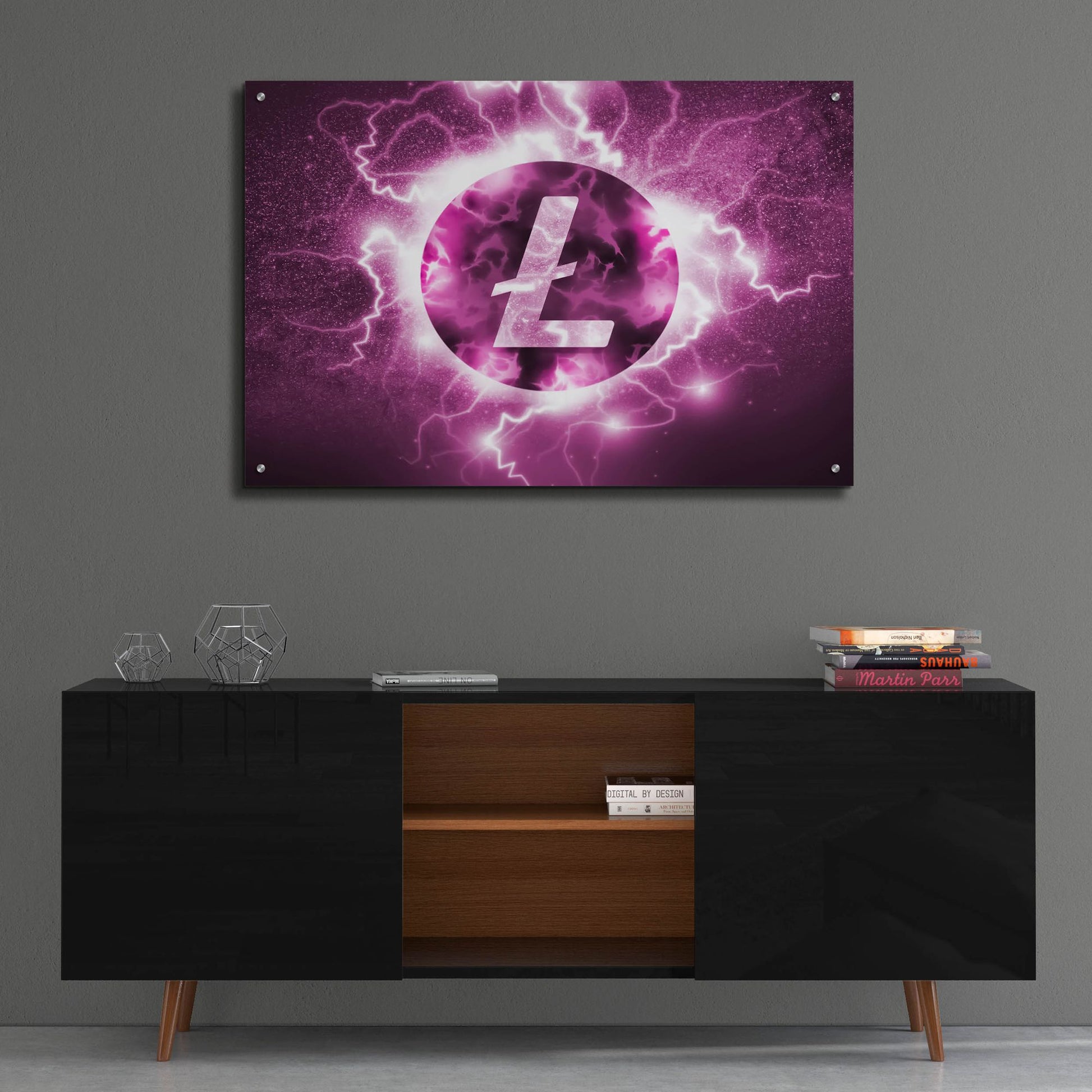 Epic Art 'Crypto Eclipse Litecoin Ltc' by Epic Portfolio, Acrylic Glass Wall Art,36x24