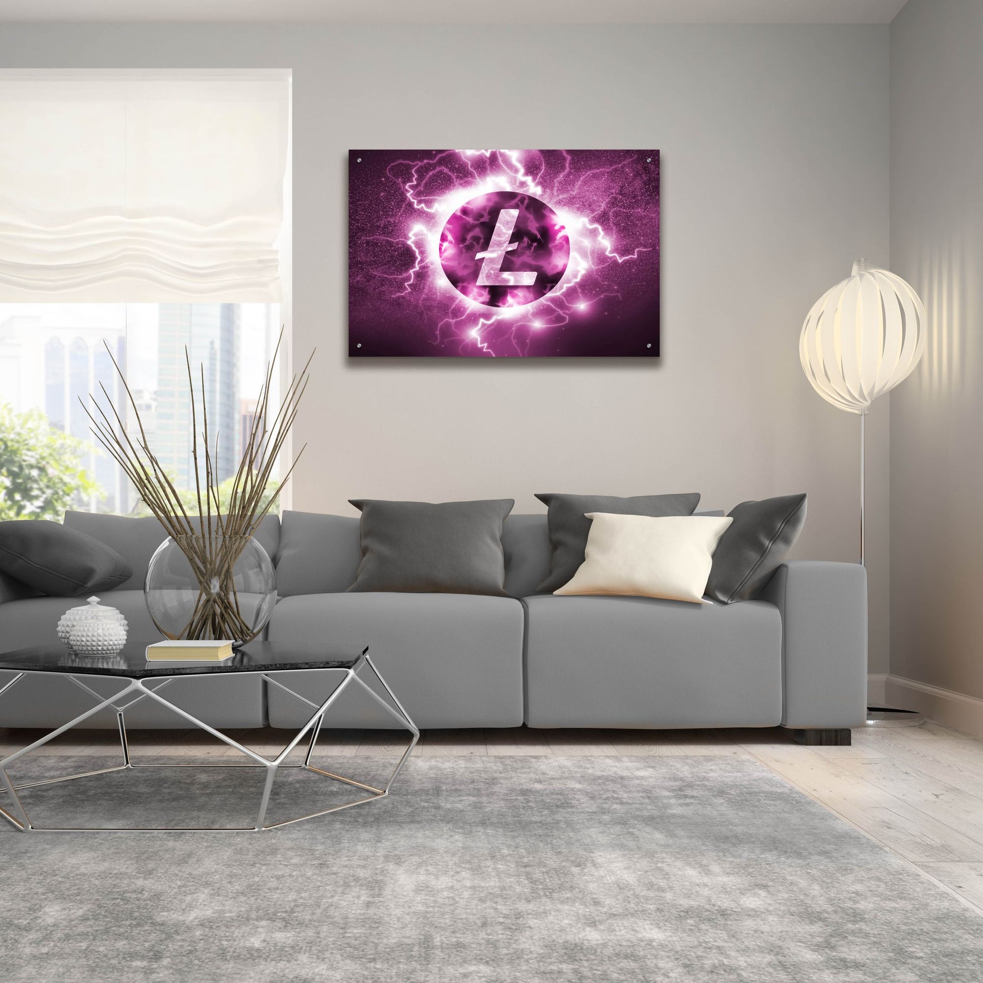 Epic Art 'Crypto Eclipse Litecoin Ltc' by Epic Portfolio, Acrylic Glass Wall Art,36x24