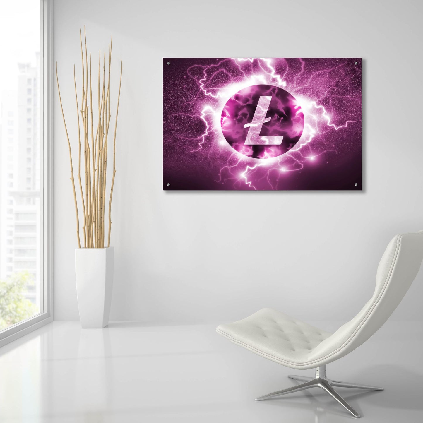 Epic Art 'Crypto Eclipse Litecoin Ltc' by Epic Portfolio, Acrylic Glass Wall Art,36x24