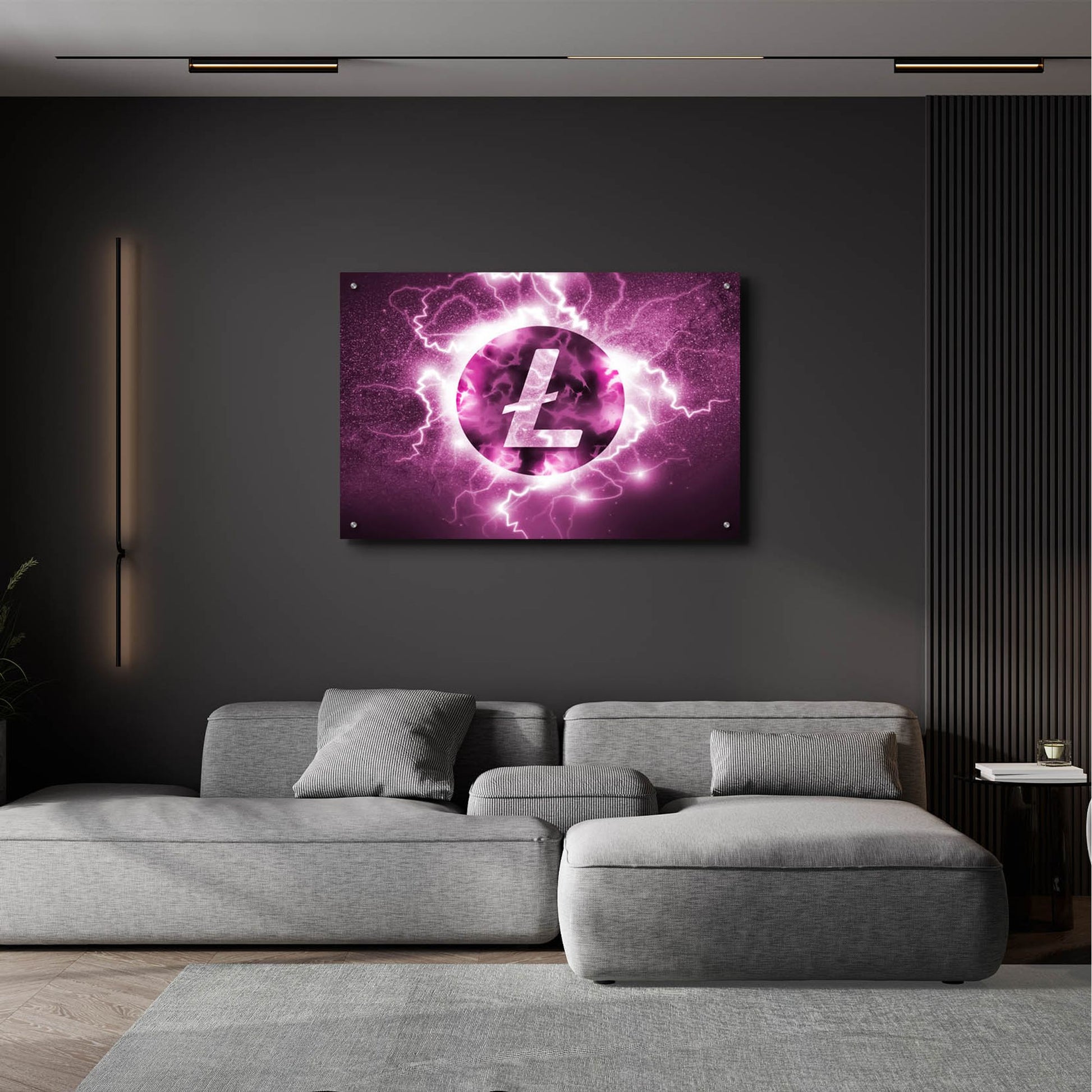 Epic Art 'Crypto Eclipse Litecoin Ltc' by Epic Portfolio, Acrylic Glass Wall Art,36x24