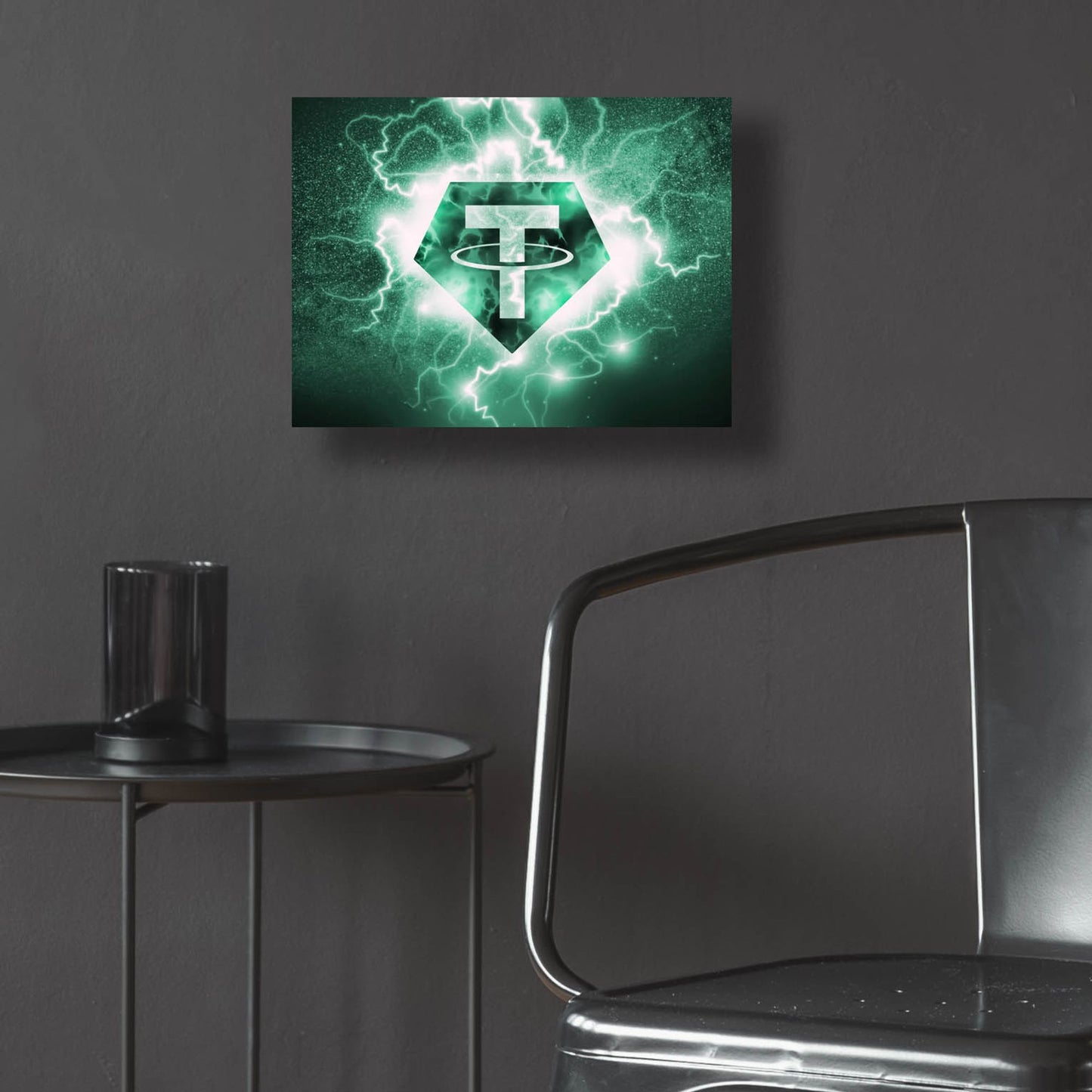 Epic Art 'Crypto Eclipse Tether Usdt' by Epic Portfolio, Acrylic Glass Wall Art,16x12