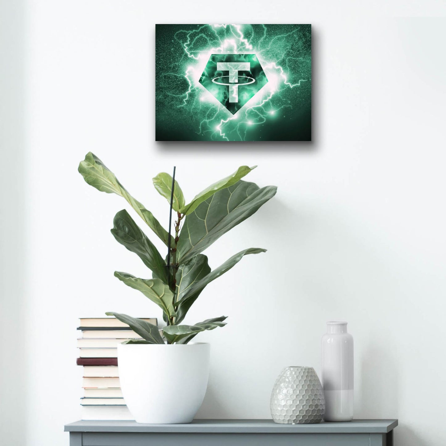 Epic Art 'Crypto Eclipse Tether Usdt' by Epic Portfolio, Acrylic Glass Wall Art,16x12