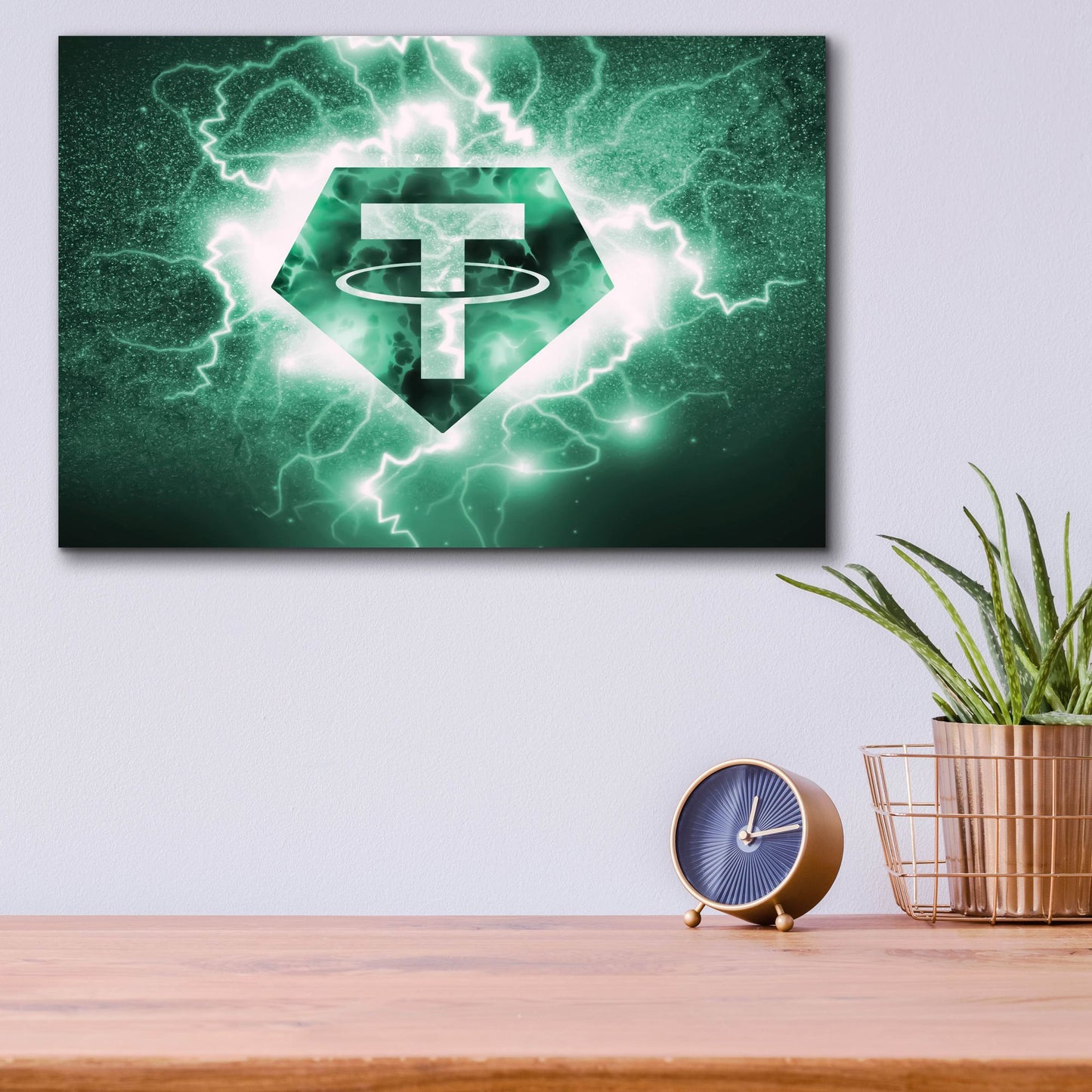 Epic Art 'Crypto Eclipse Tether Usdt' by Epic Portfolio, Acrylic Glass Wall Art,16x12