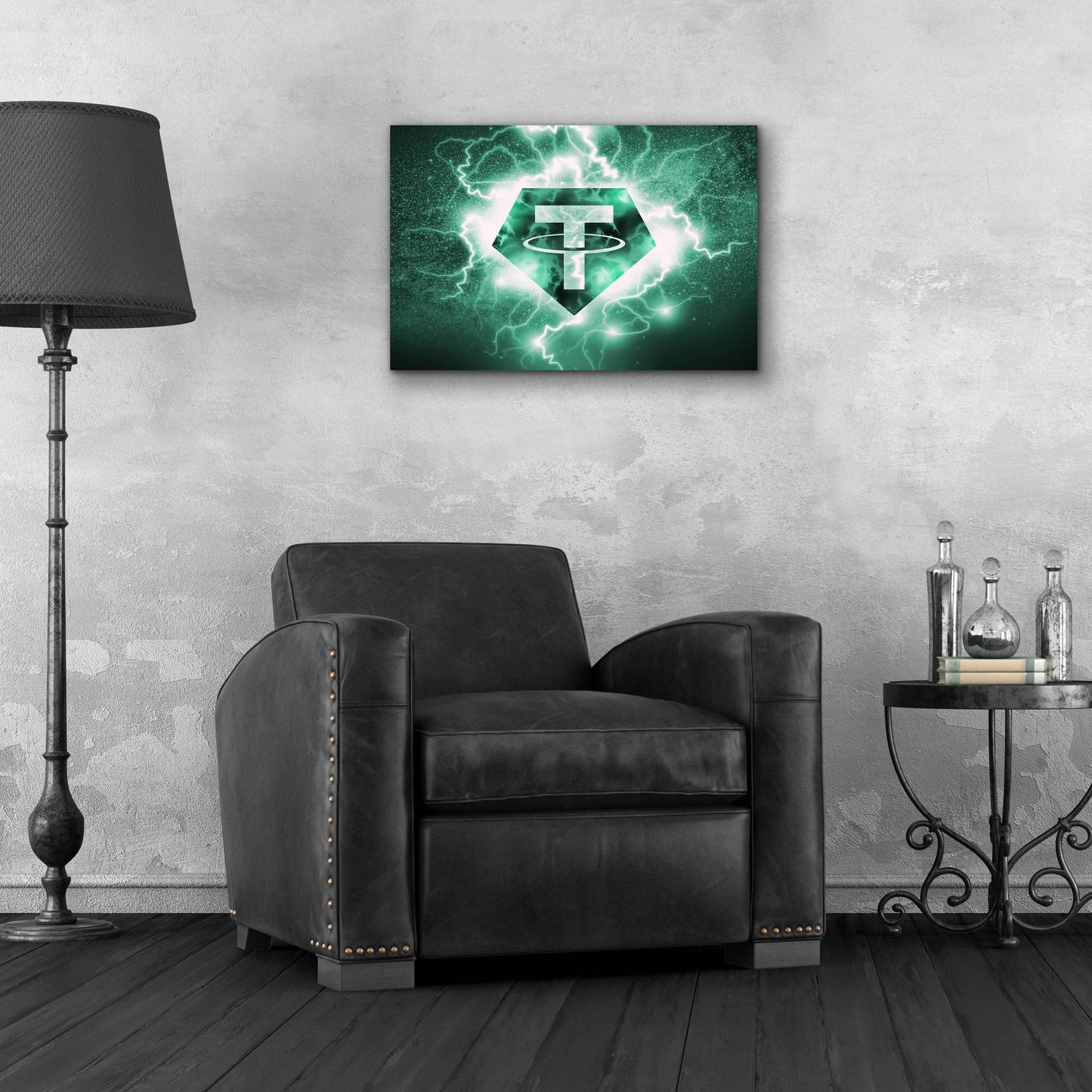 Epic Art 'Crypto Eclipse Tether Usdt' by Epic Portfolio, Acrylic Glass Wall Art,24x16