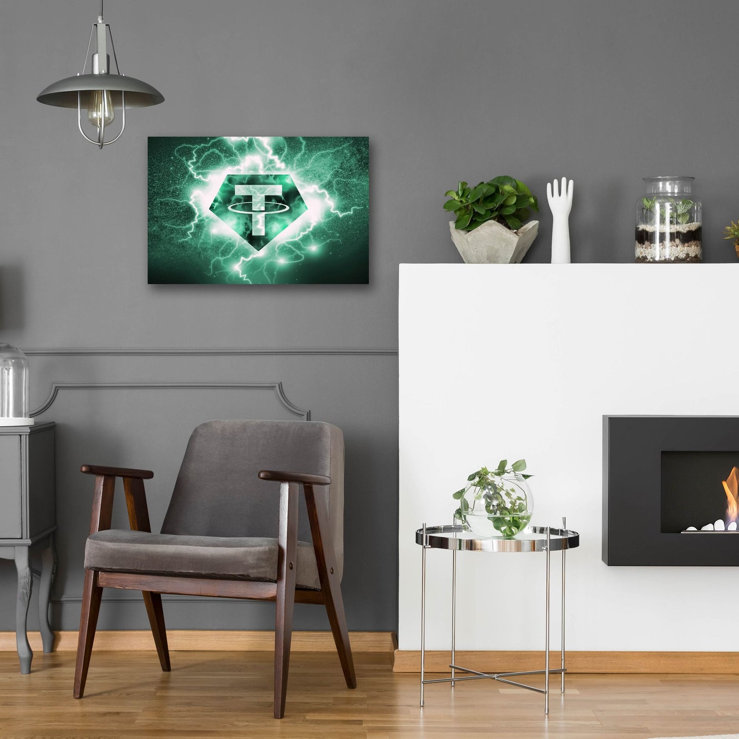 Epic Art 'Crypto Eclipse Tether Usdt' by Epic Portfolio, Acrylic Glass Wall Art,24x16