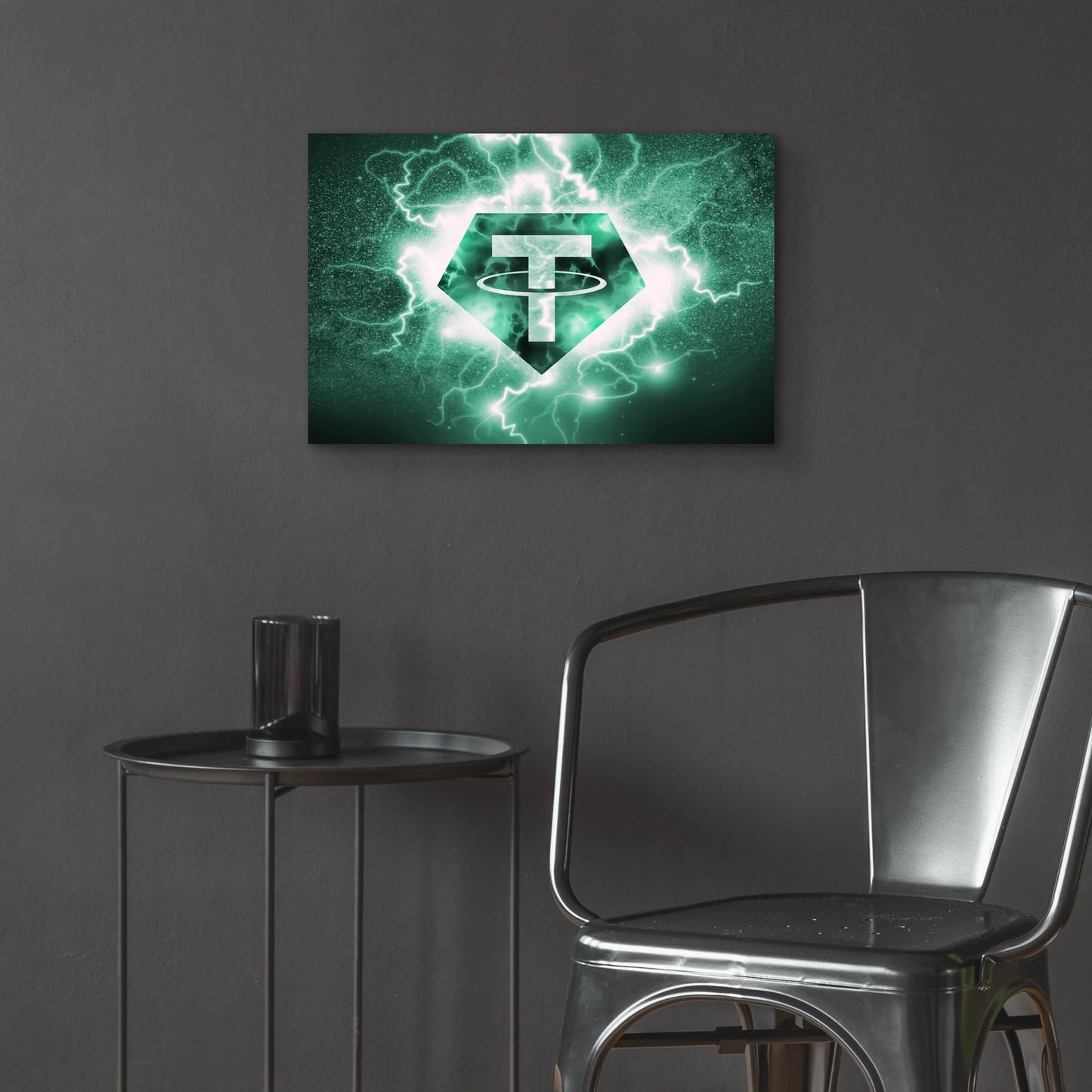 Epic Art 'Crypto Eclipse Tether Usdt' by Epic Portfolio, Acrylic Glass Wall Art,24x16