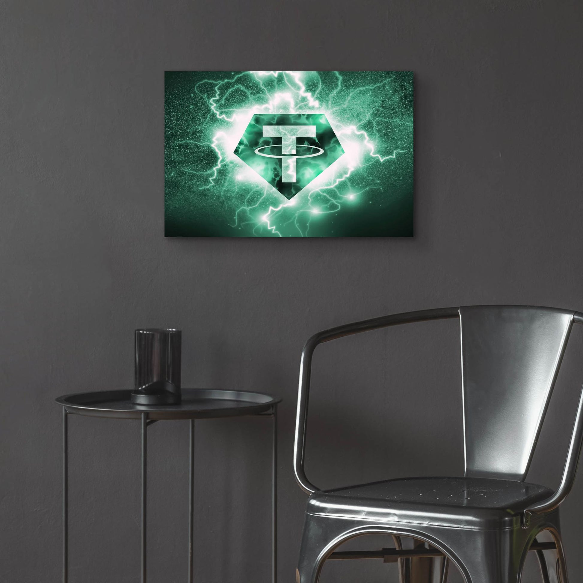 Epic Art 'Crypto Eclipse Tether Usdt' by Epic Portfolio, Acrylic Glass Wall Art,24x16