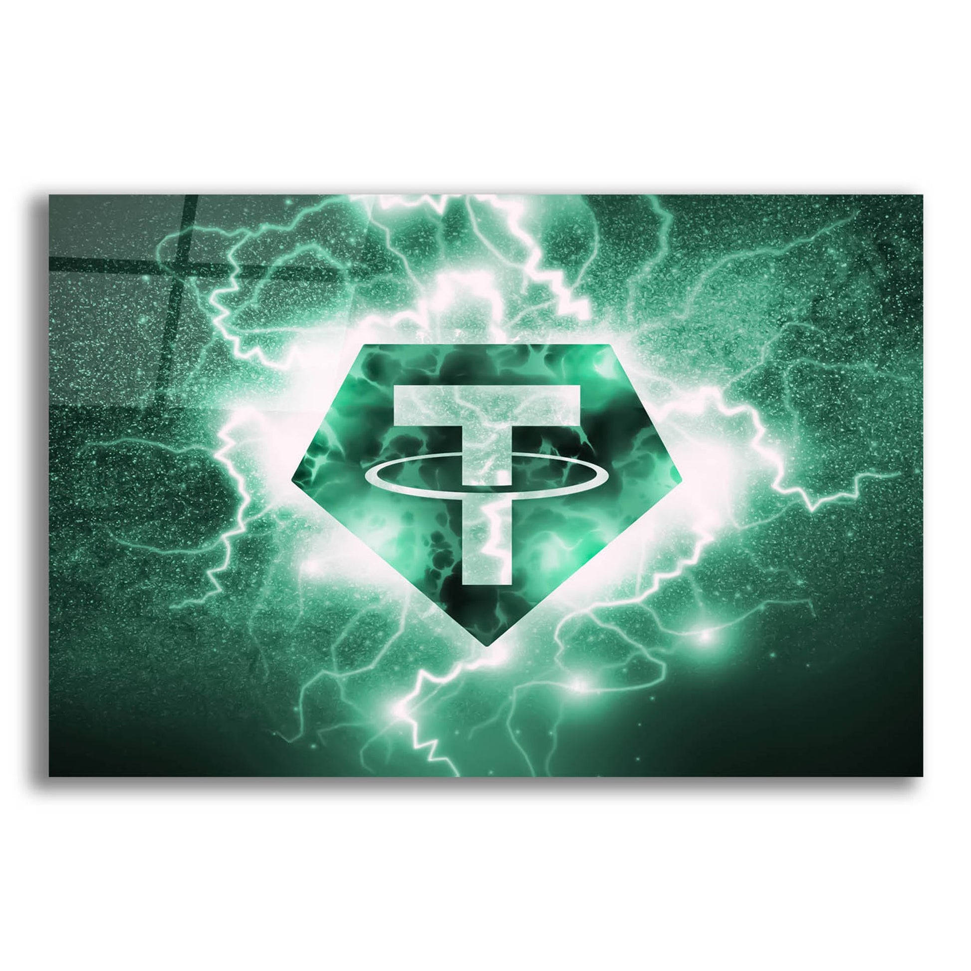 Epic Art 'Crypto Eclipse Tether Usdt' by Epic Portfolio, Acrylic Glass Wall Art,24x16