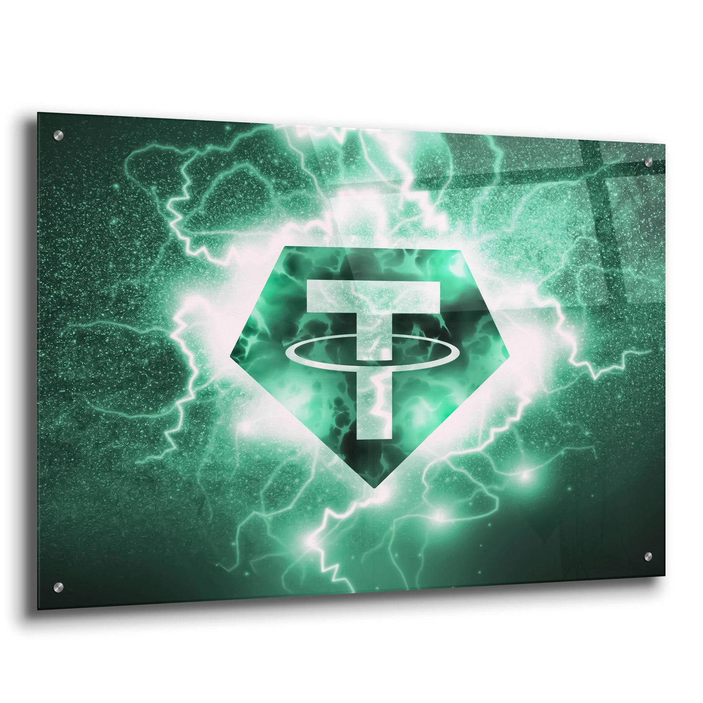 Epic Art 'Crypto Eclipse Tether Usdt' by Epic Portfolio, Acrylic Glass Wall Art,36x24