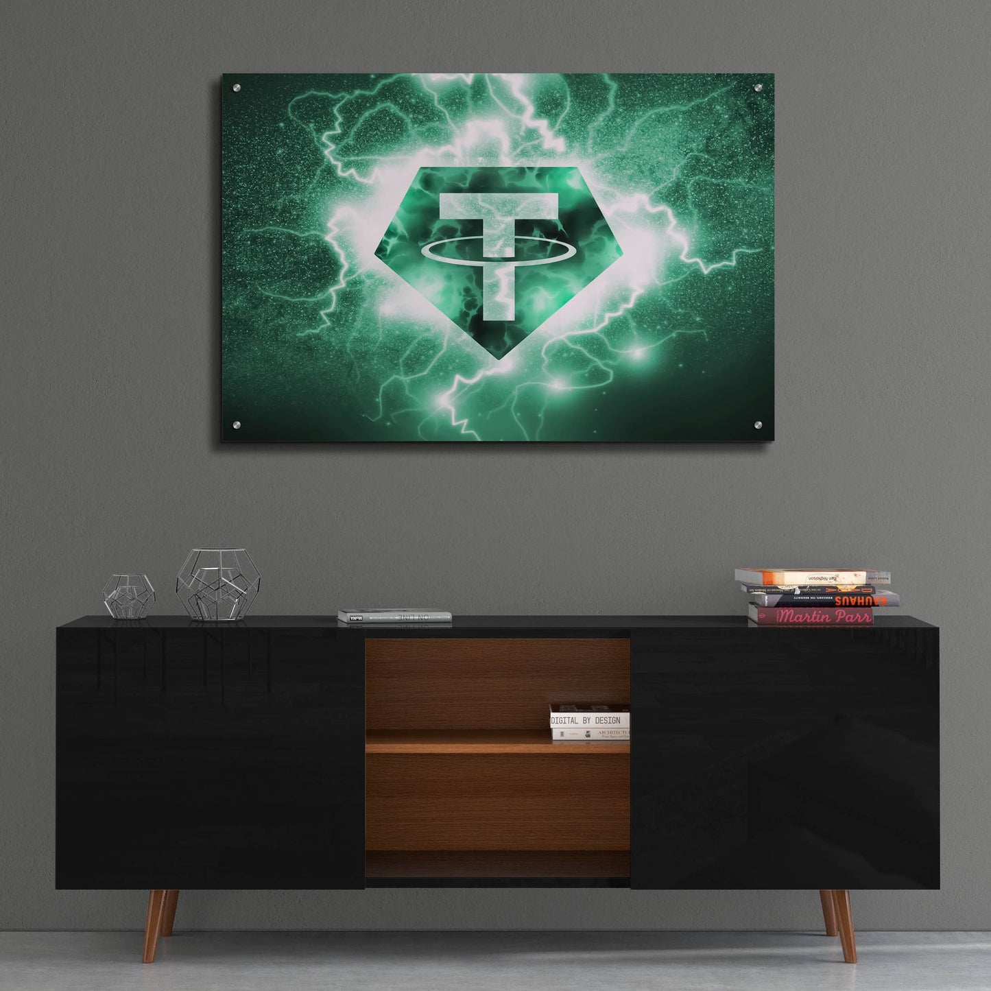 Epic Art 'Crypto Eclipse Tether Usdt' by Epic Portfolio, Acrylic Glass Wall Art,36x24