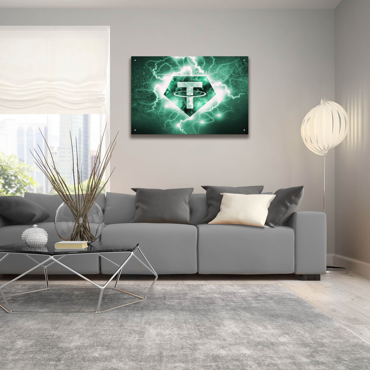 Epic Art 'Crypto Eclipse Tether Usdt' by Epic Portfolio, Acrylic Glass Wall Art,36x24