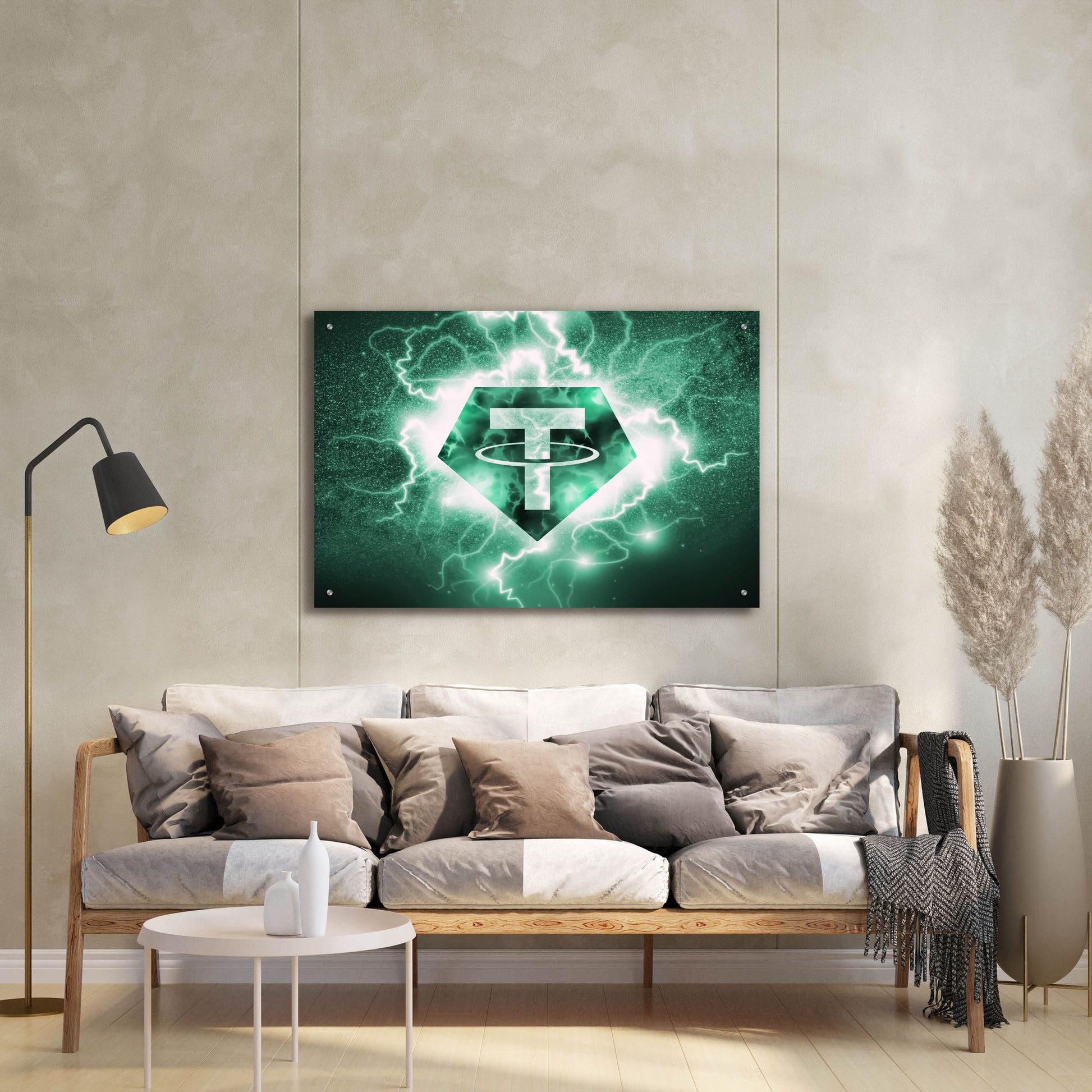 Epic Art 'Crypto Eclipse Tether Usdt' by Epic Portfolio, Acrylic Glass Wall Art,36x24