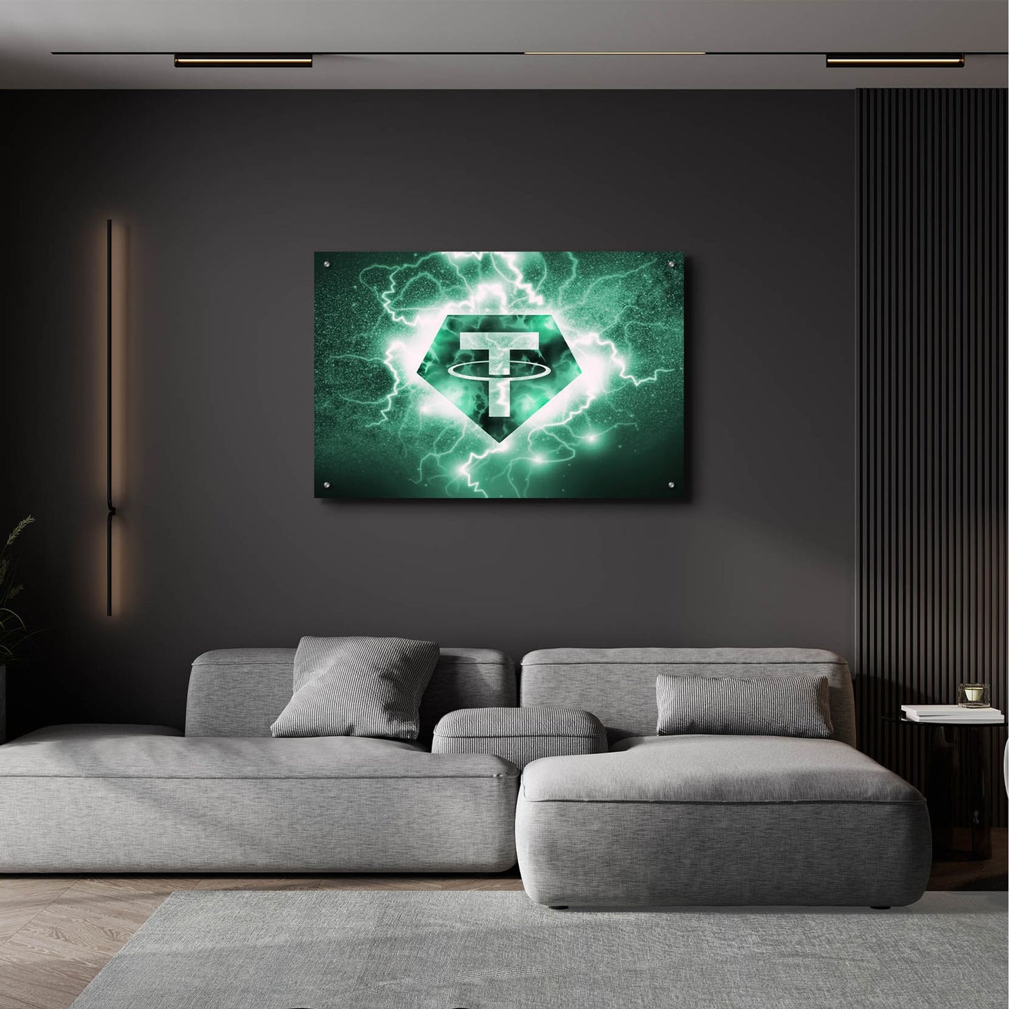 Epic Art 'Crypto Eclipse Tether Usdt' by Epic Portfolio, Acrylic Glass Wall Art,36x24