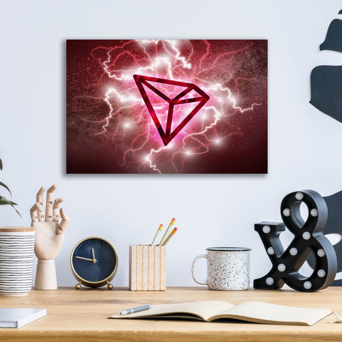 Epic Art 'Crypto Eclipse Tron Trx' by Epic Portfolio, Acrylic Glass Wall Art,16x12