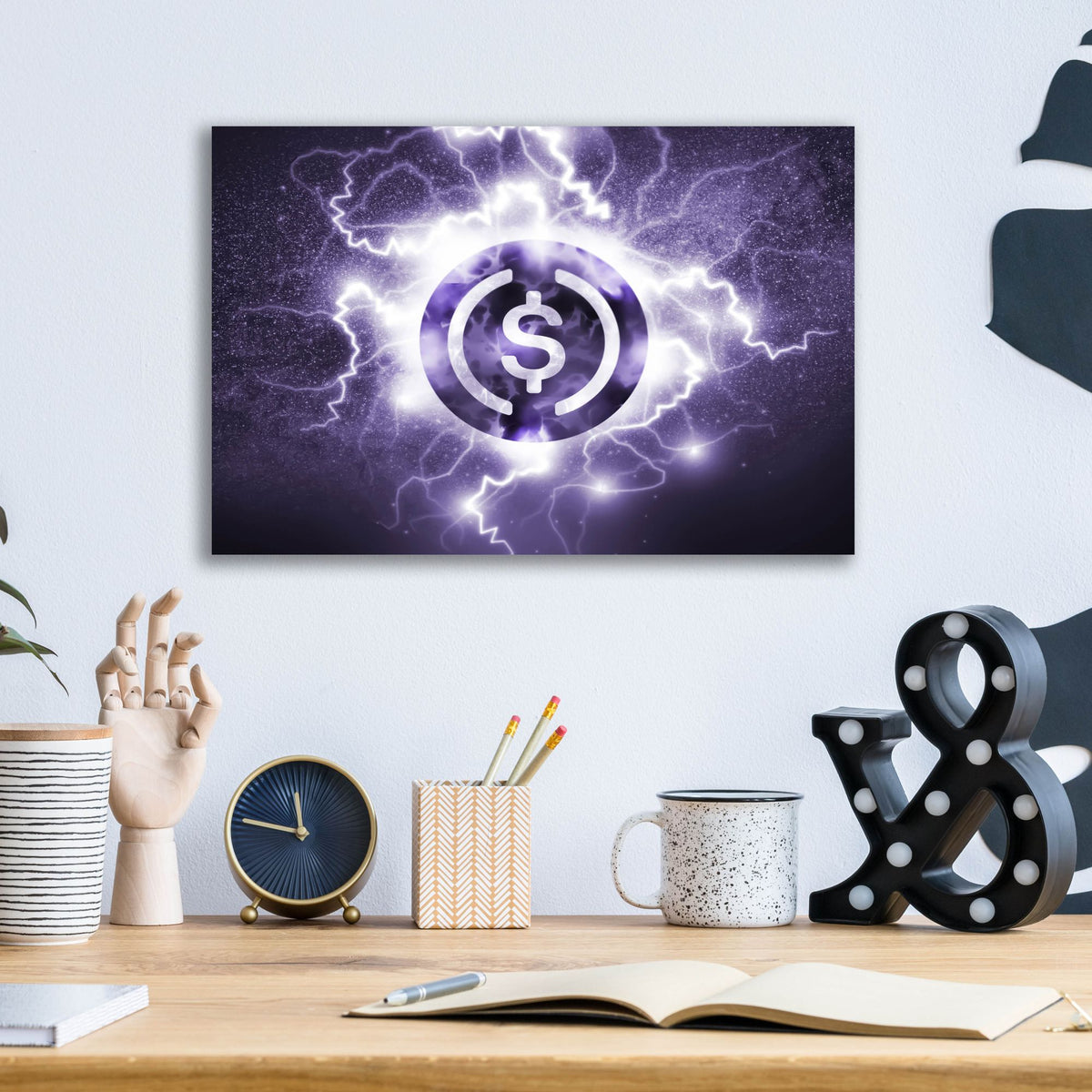 Epic Art 'Crypto Eclipse Usdc' by Epic Portfolio, Acrylic Glass Wall Art,16x12
