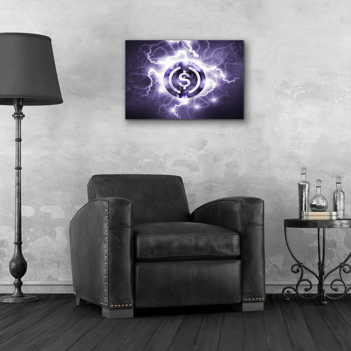 Epic Art 'Crypto Eclipse Usdc' by Epic Portfolio, Acrylic Glass Wall Art,24x16