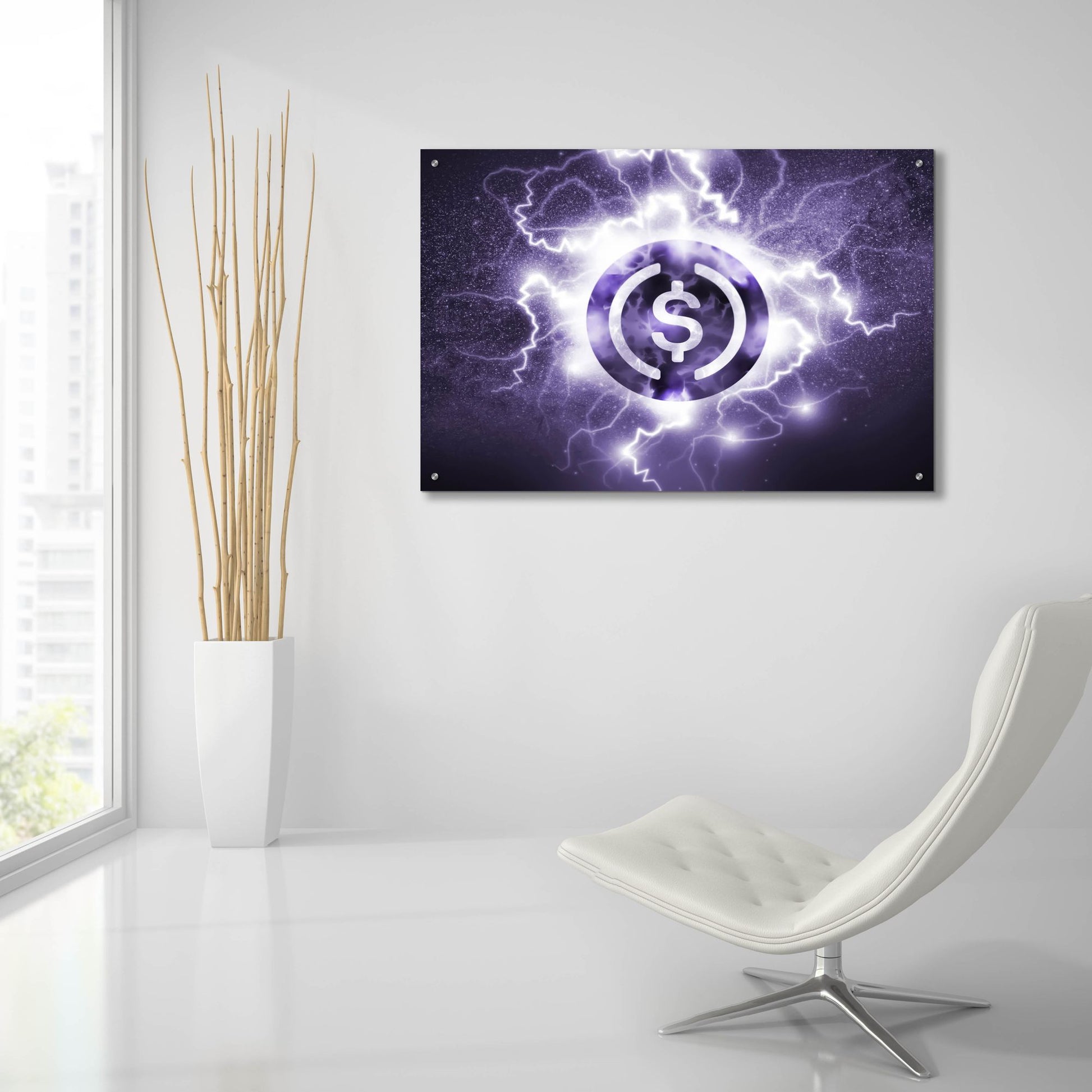 Epic Art 'Crypto Eclipse Usdc' by Epic Portfolio, Acrylic Glass Wall Art,36x24