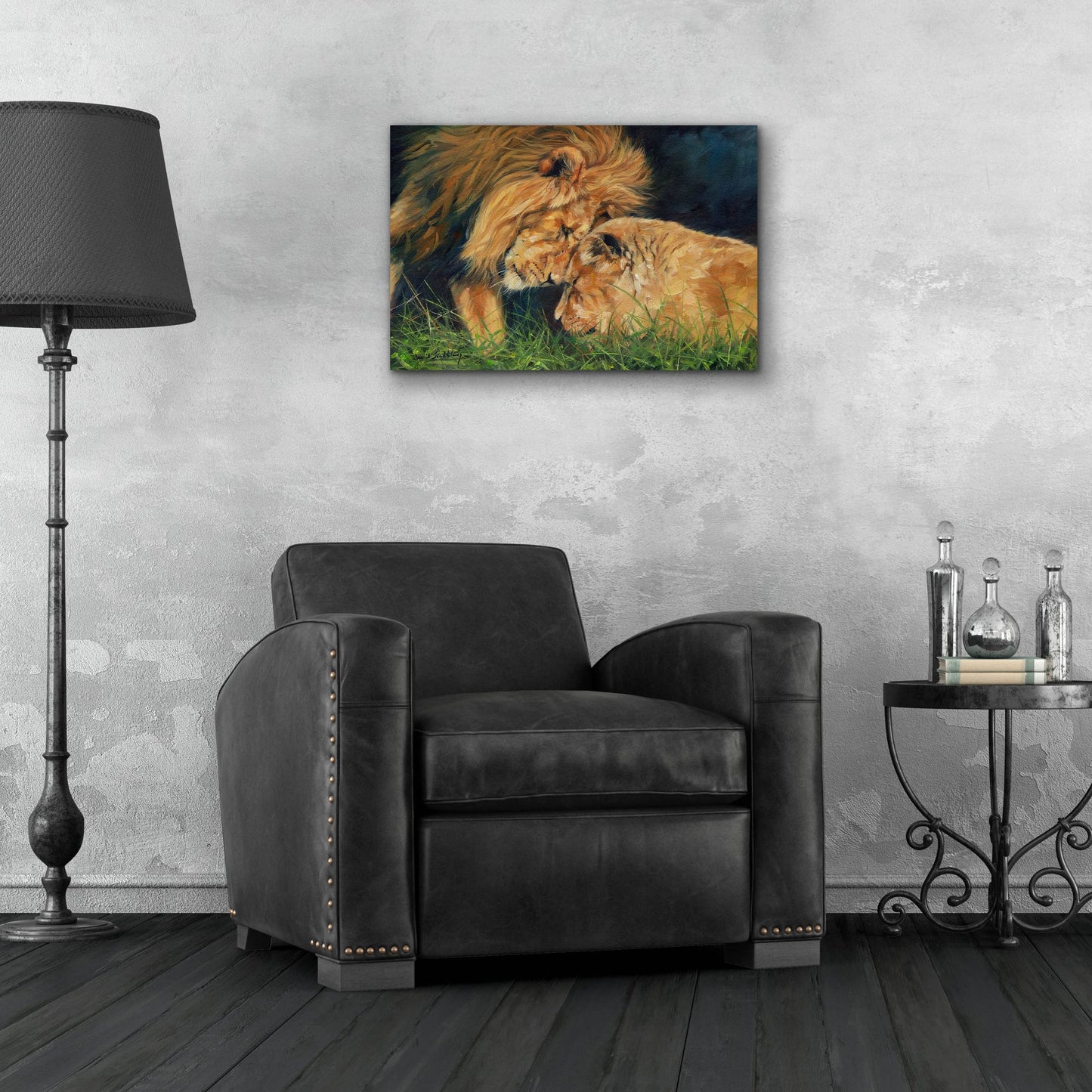 Epic Art 'Lion Love2 by David Stribbling, Acrylic Glass Wall Art,24x16