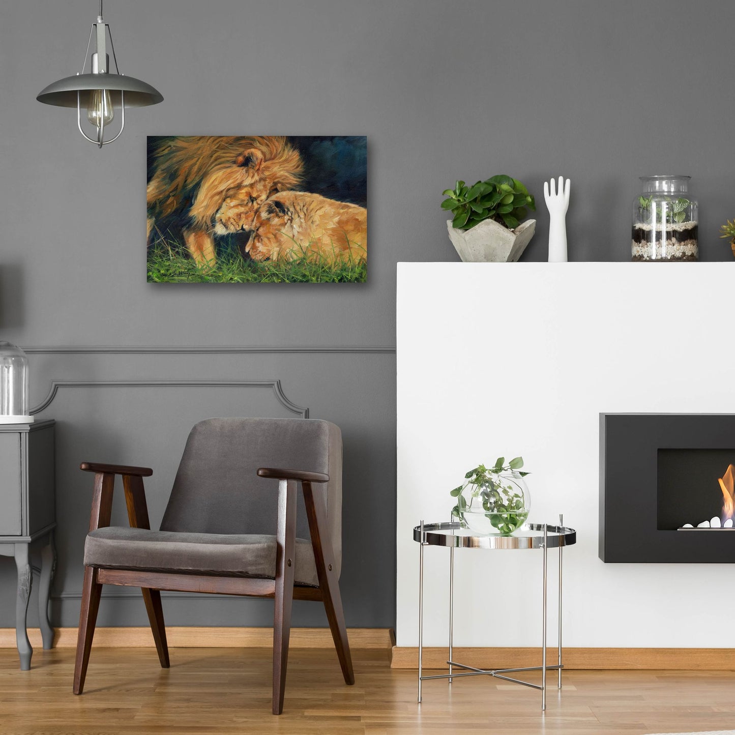 Epic Art 'Lion Love2 by David Stribbling, Acrylic Glass Wall Art,24x16