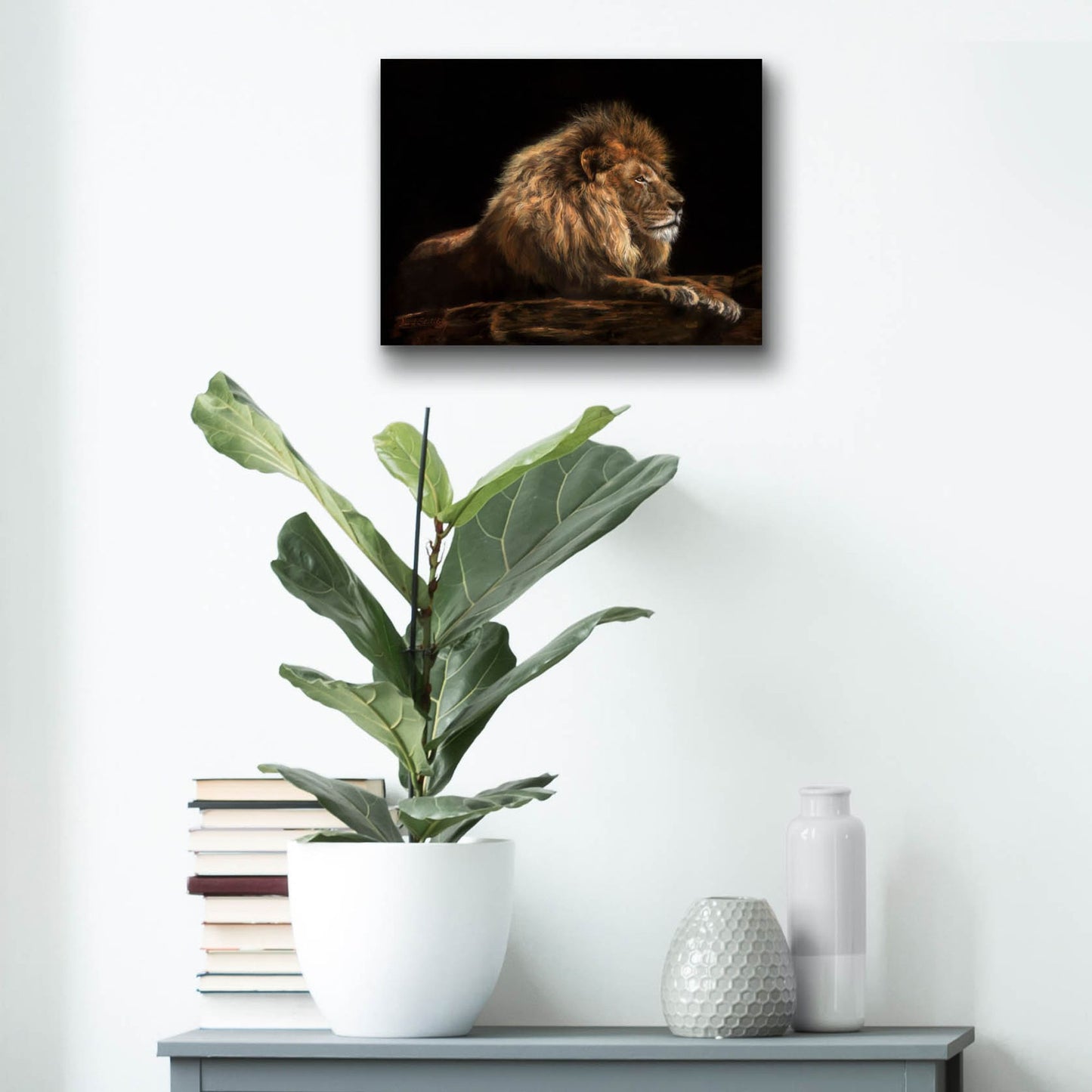 Epic Art 'Golden Lion2 by David Stribbling, Acrylic Glass Wall Art,16x12