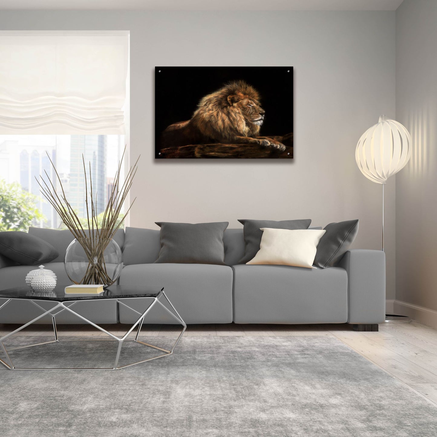 Epic Art 'Golden Lion2 by David Stribbling, Acrylic Glass Wall Art,36x24