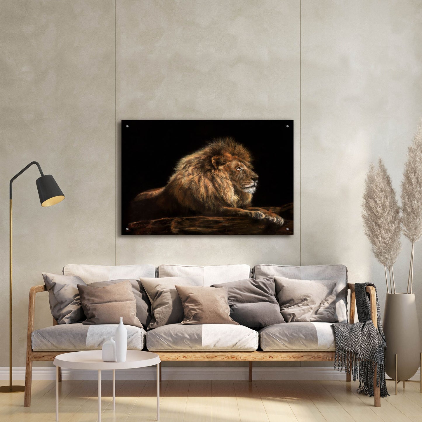 Epic Art 'Golden Lion2 by David Stribbling, Acrylic Glass Wall Art,36x24