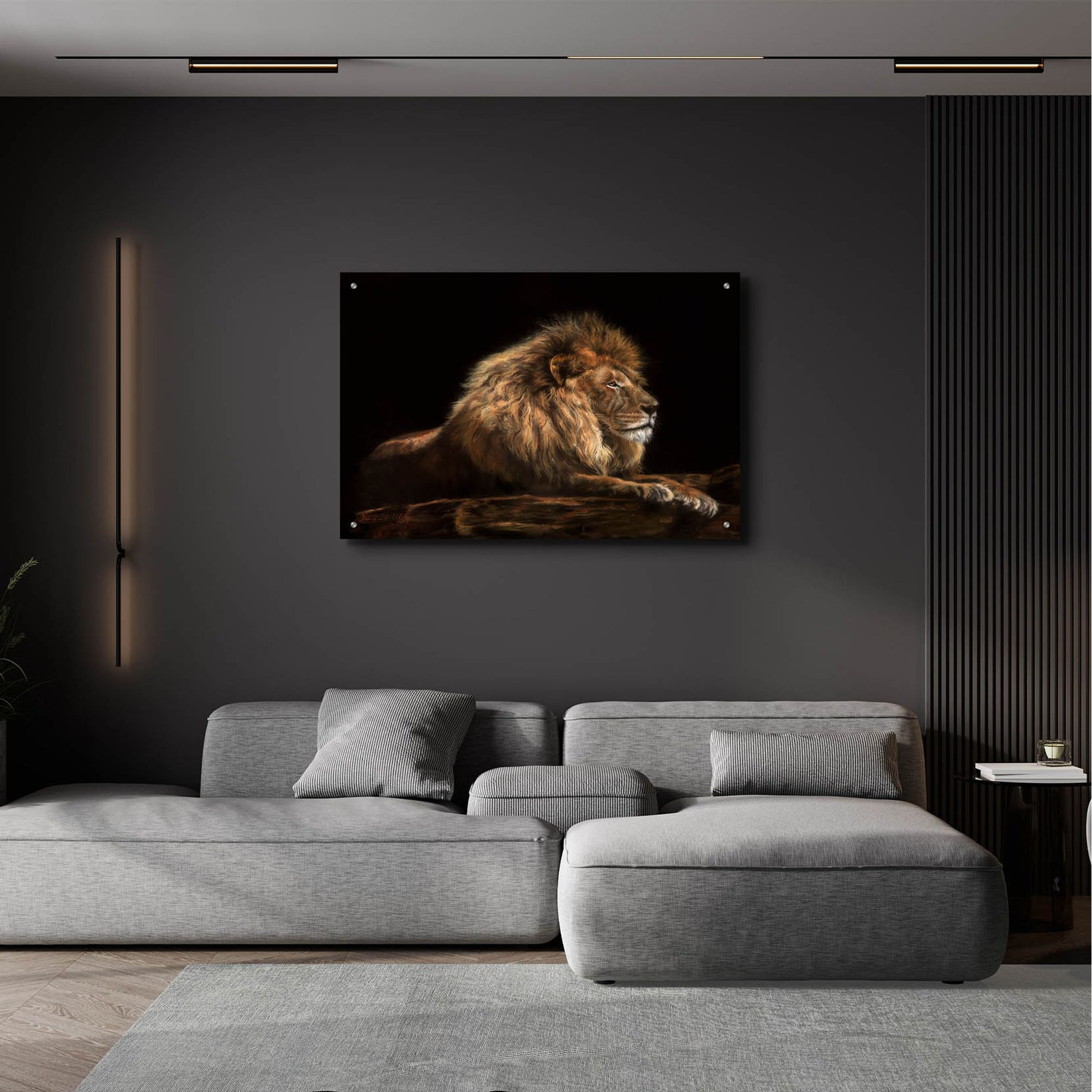 Epic Art 'Golden Lion2 by David Stribbling, Acrylic Glass Wall Art,36x24