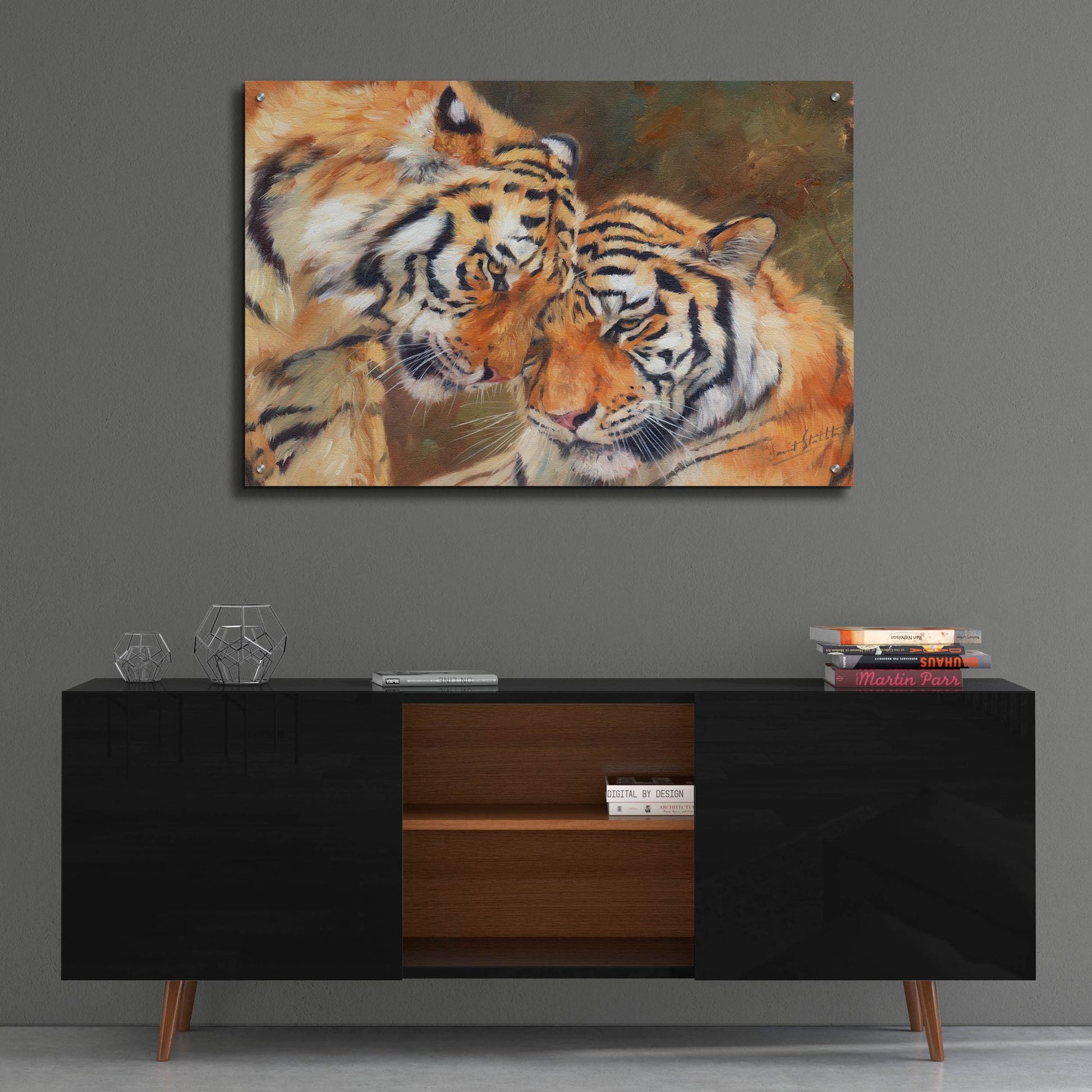 Epic Art 'Tiger Love2 by David Stribbling, Acrylic Glass Wall Art,36x24