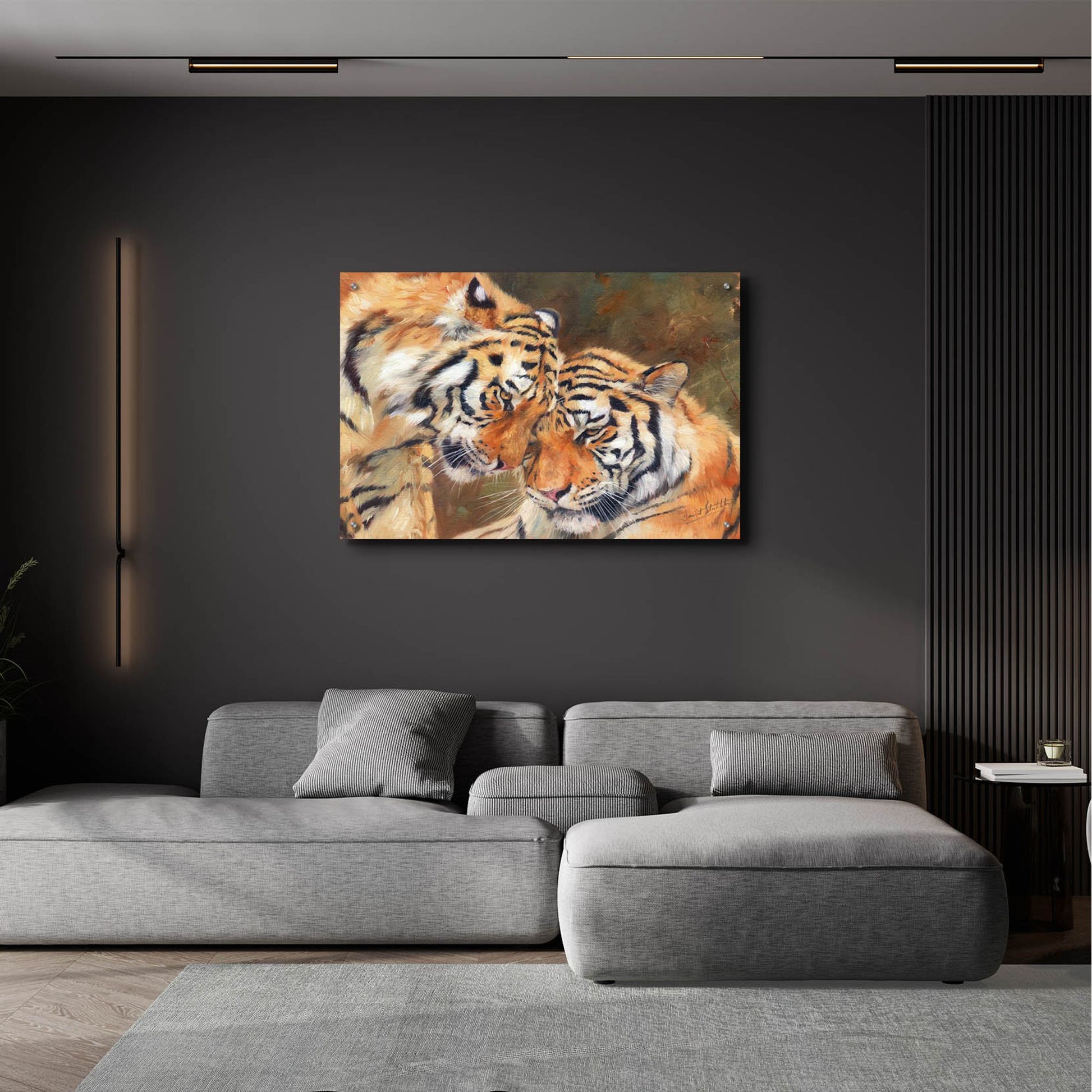 Epic Art 'Tiger Love2 by David Stribbling, Acrylic Glass Wall Art,36x24