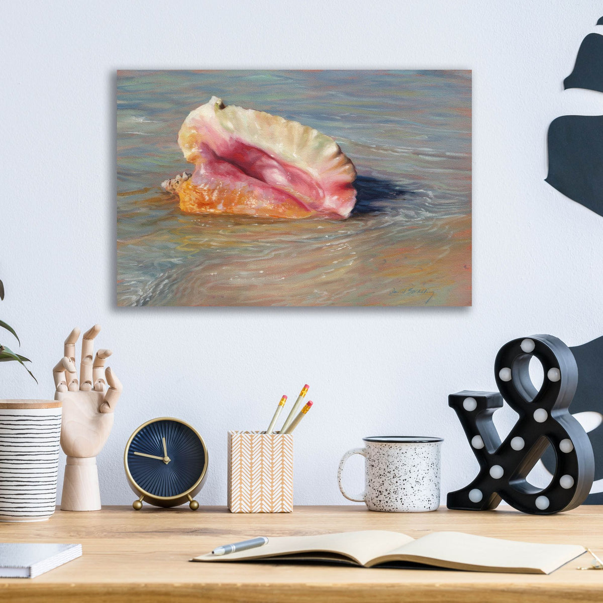 Epic Art 'Conch Shell2 by David Stribbling, Acrylic Glass Wall Art,16x12