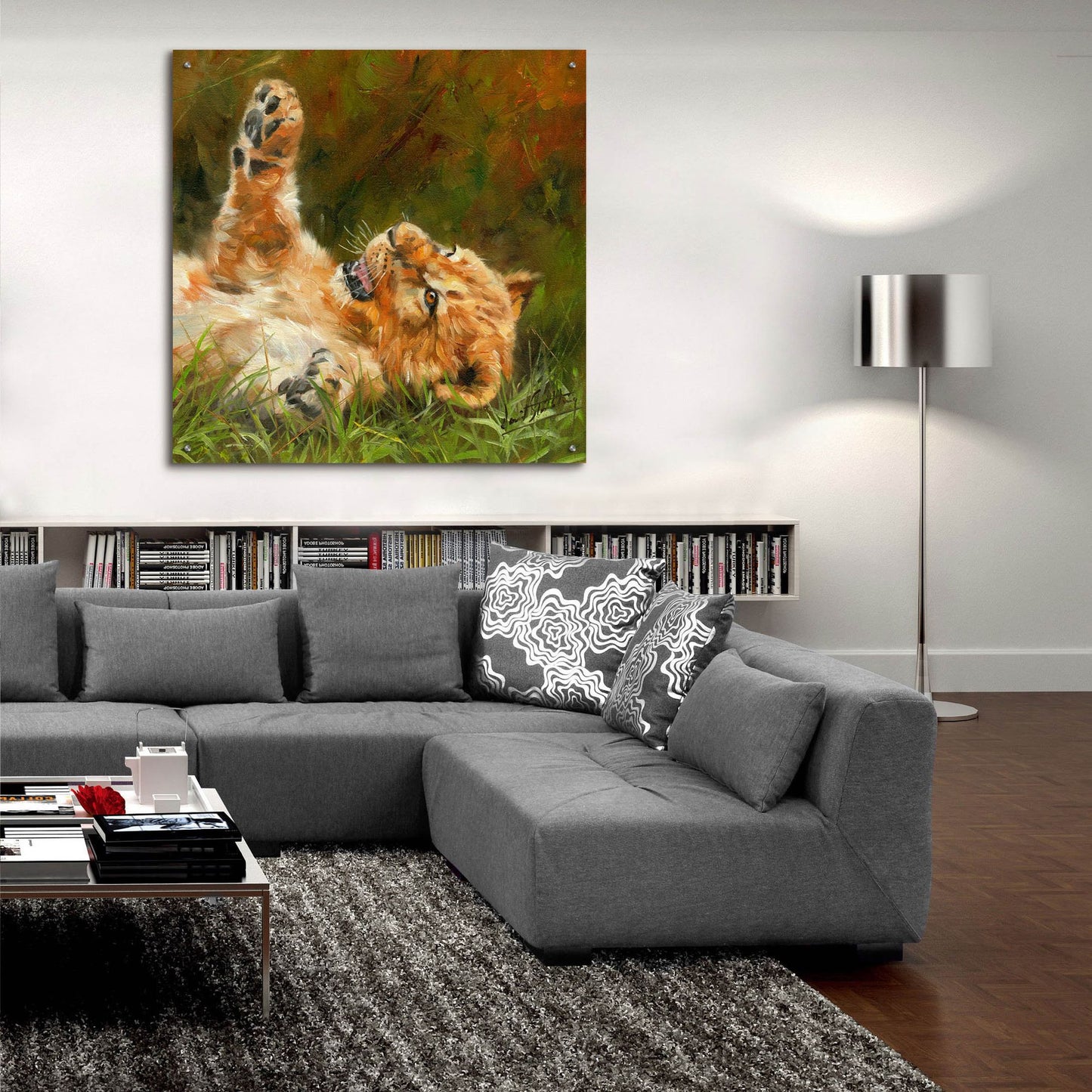 Epic Art 'Lion Cub 10122 by David Stribbling, Acrylic Glass Wall Art,36x36