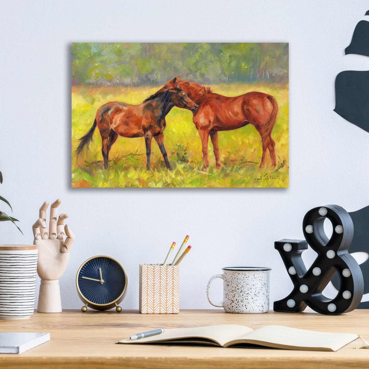 Epic Art 'Horse Love2 by David Stribbling, Acrylic Glass Wall Art,16x12